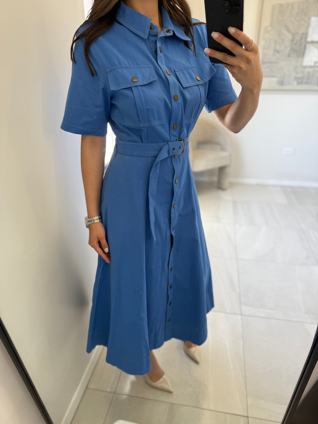 Blue Shirt Dress