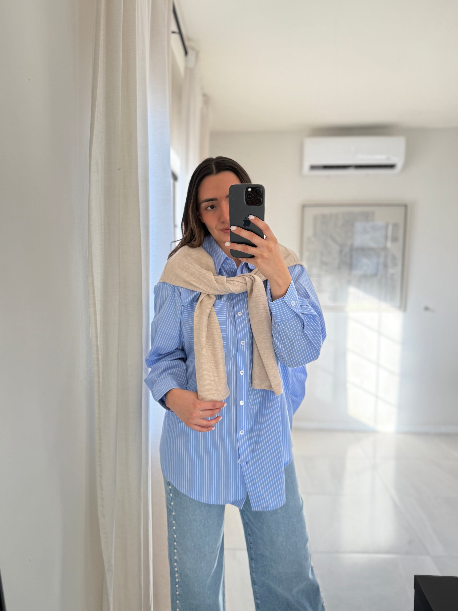 Top Chambray Stripes Layered