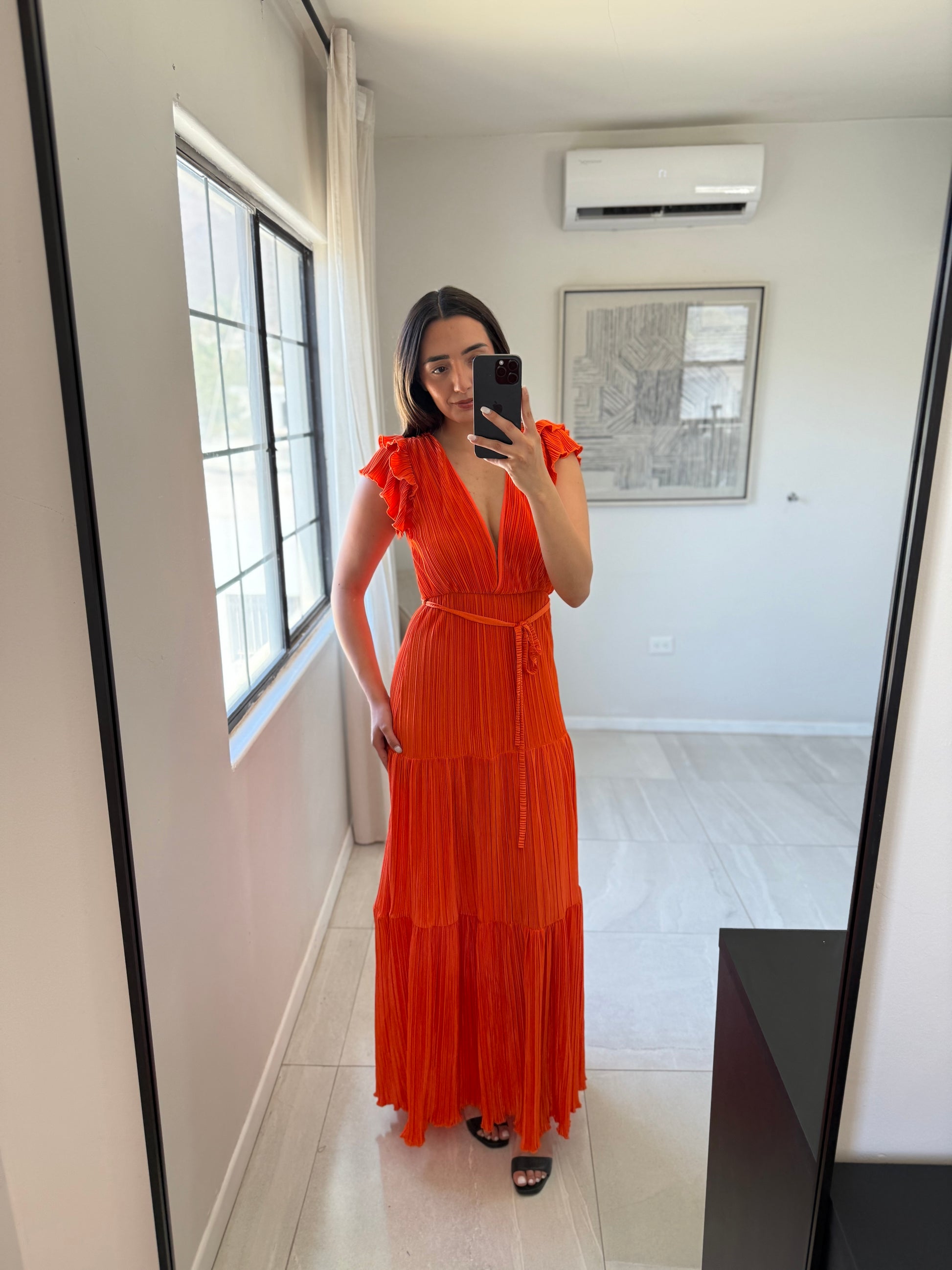 Orange Midi Dress