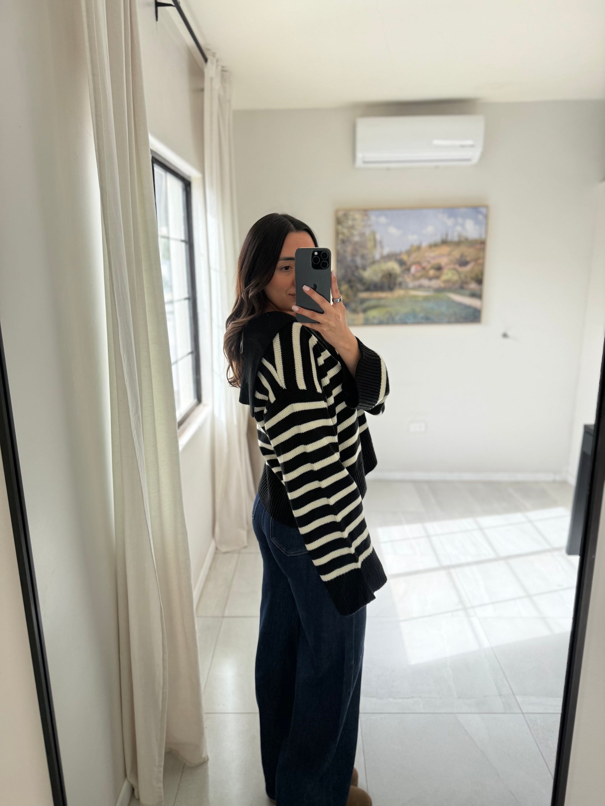 Stripes Black/Cream Sweater Knit