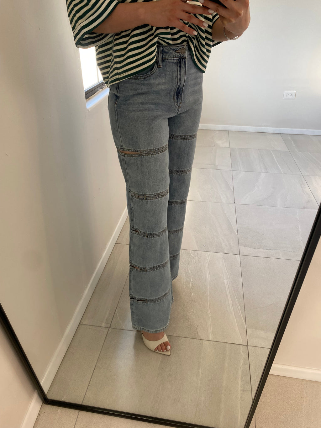 High Rise Cut Out Jeans