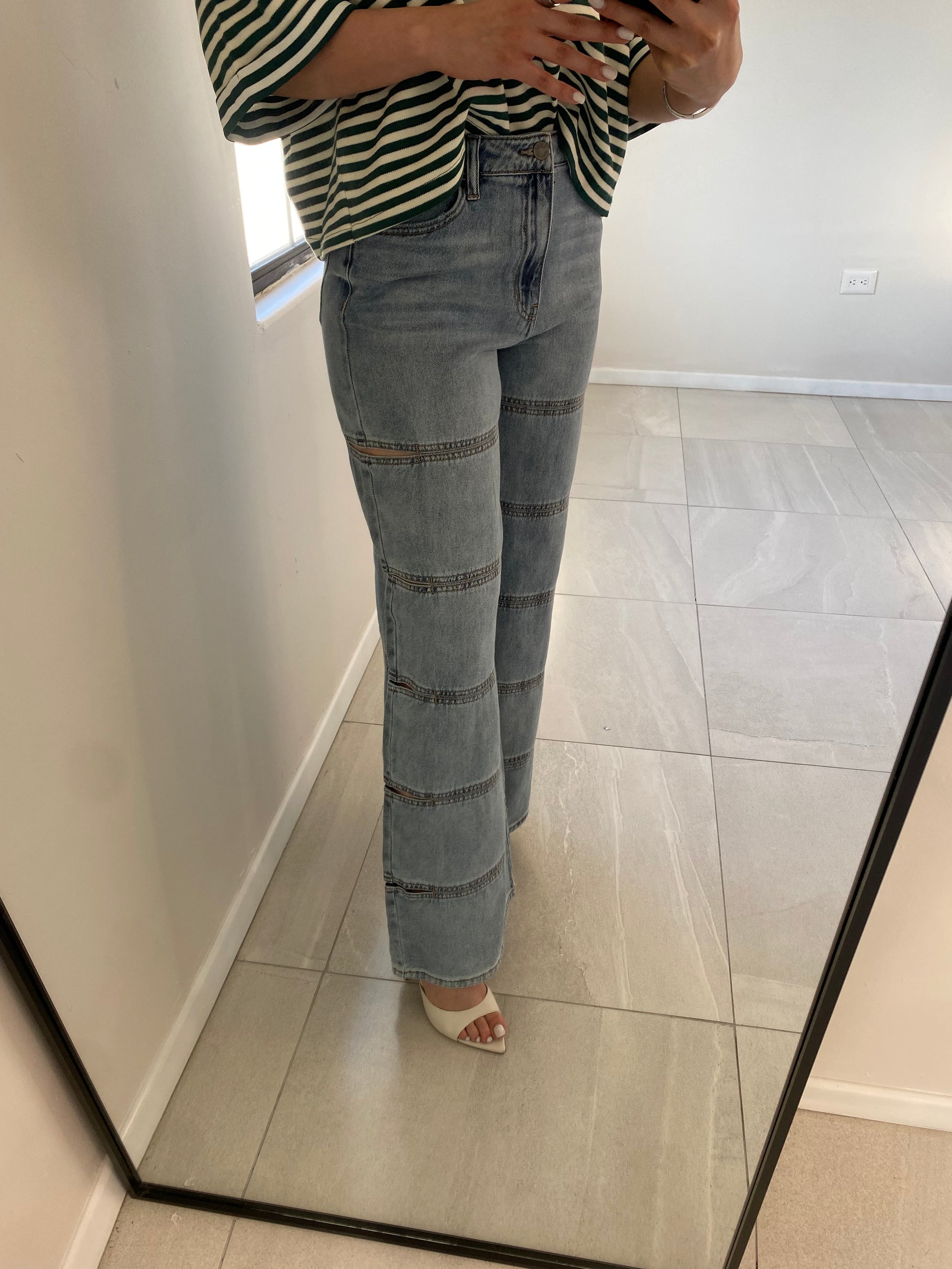 High Rise Cut Out Jeans