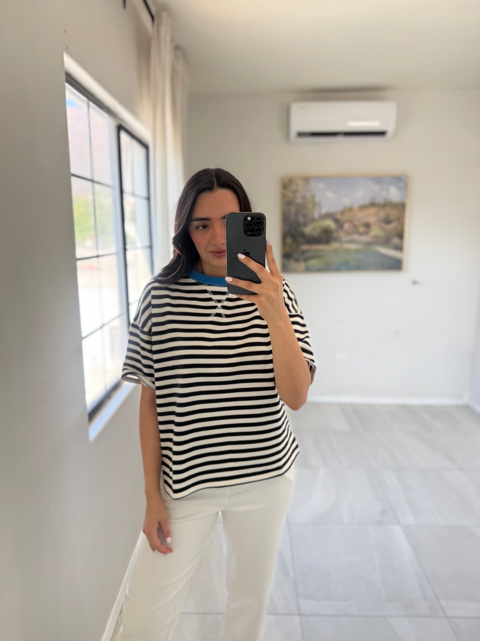 Black Multi Stripe Knit Tshirt