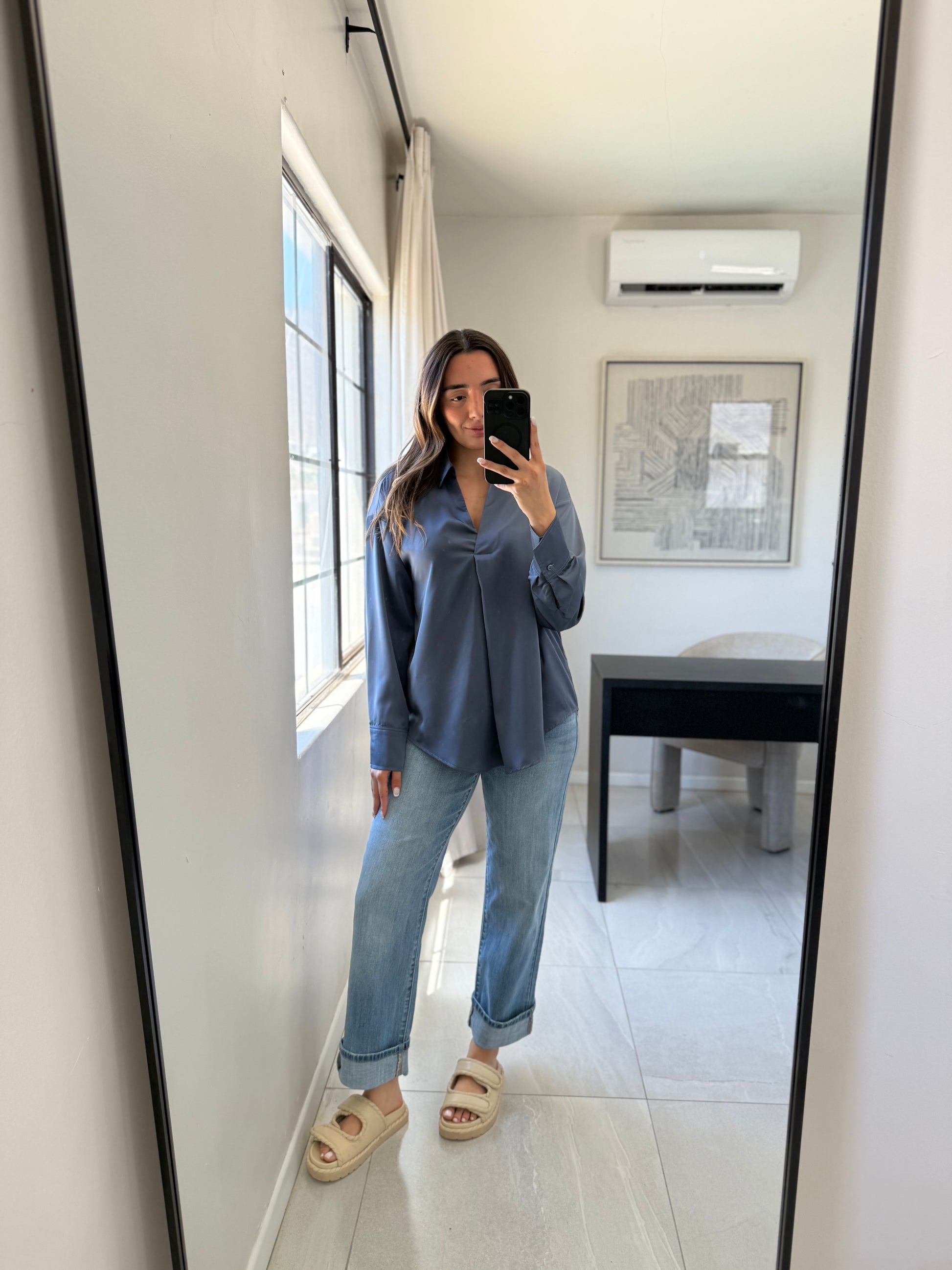 Dusty Navy Blouse