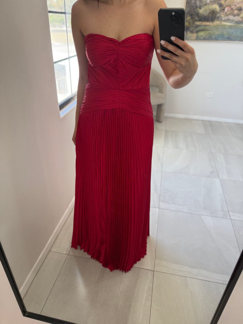 Maxi Drapped Red Dress