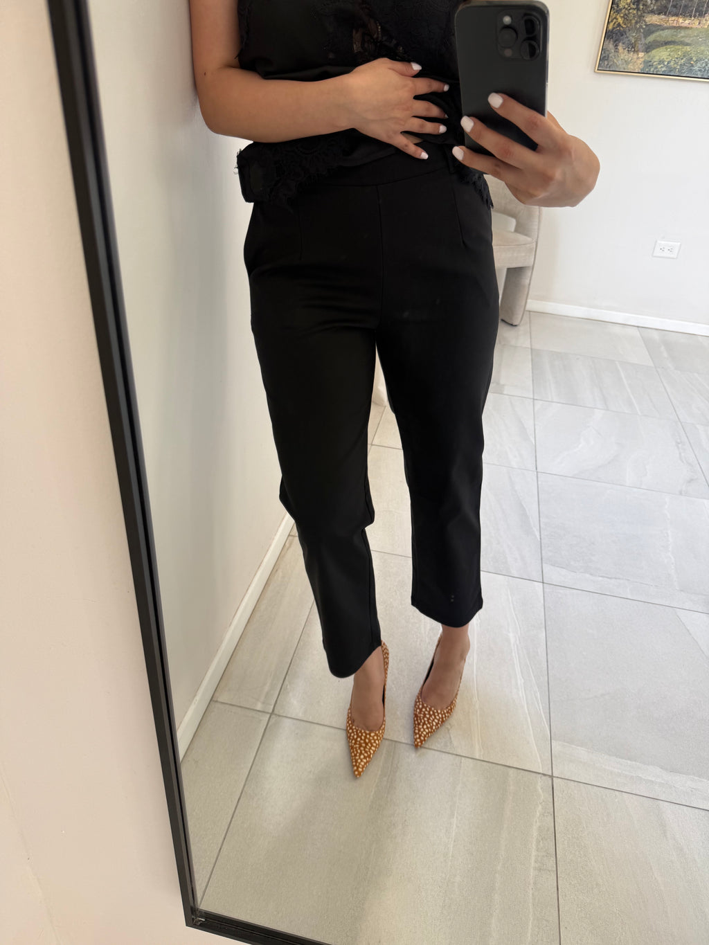 Black Belted Pants