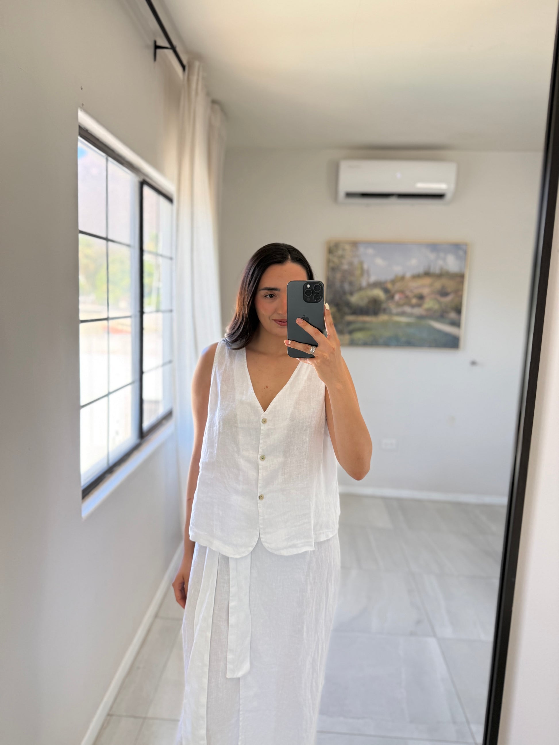 Chaleco Lino Capri White