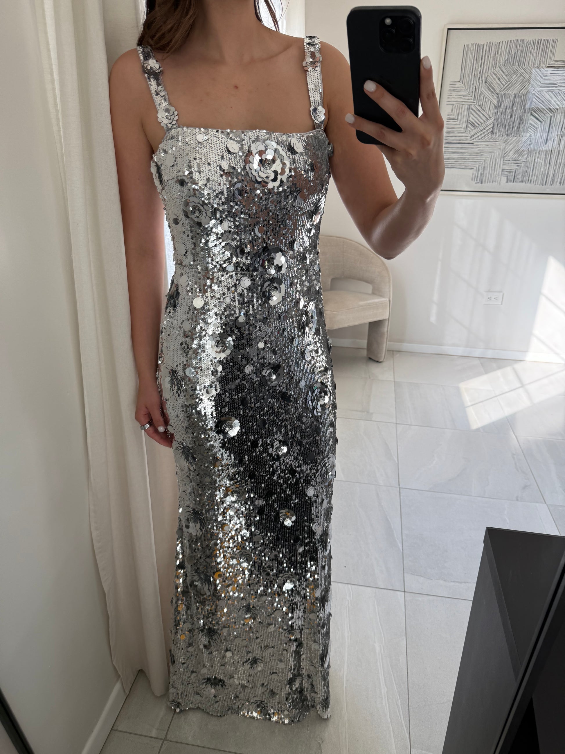 Muse Silver Sequin Maxi