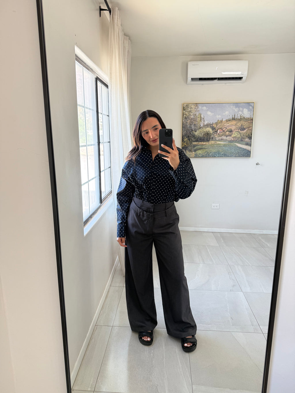 Double Waist Charcoal Pants