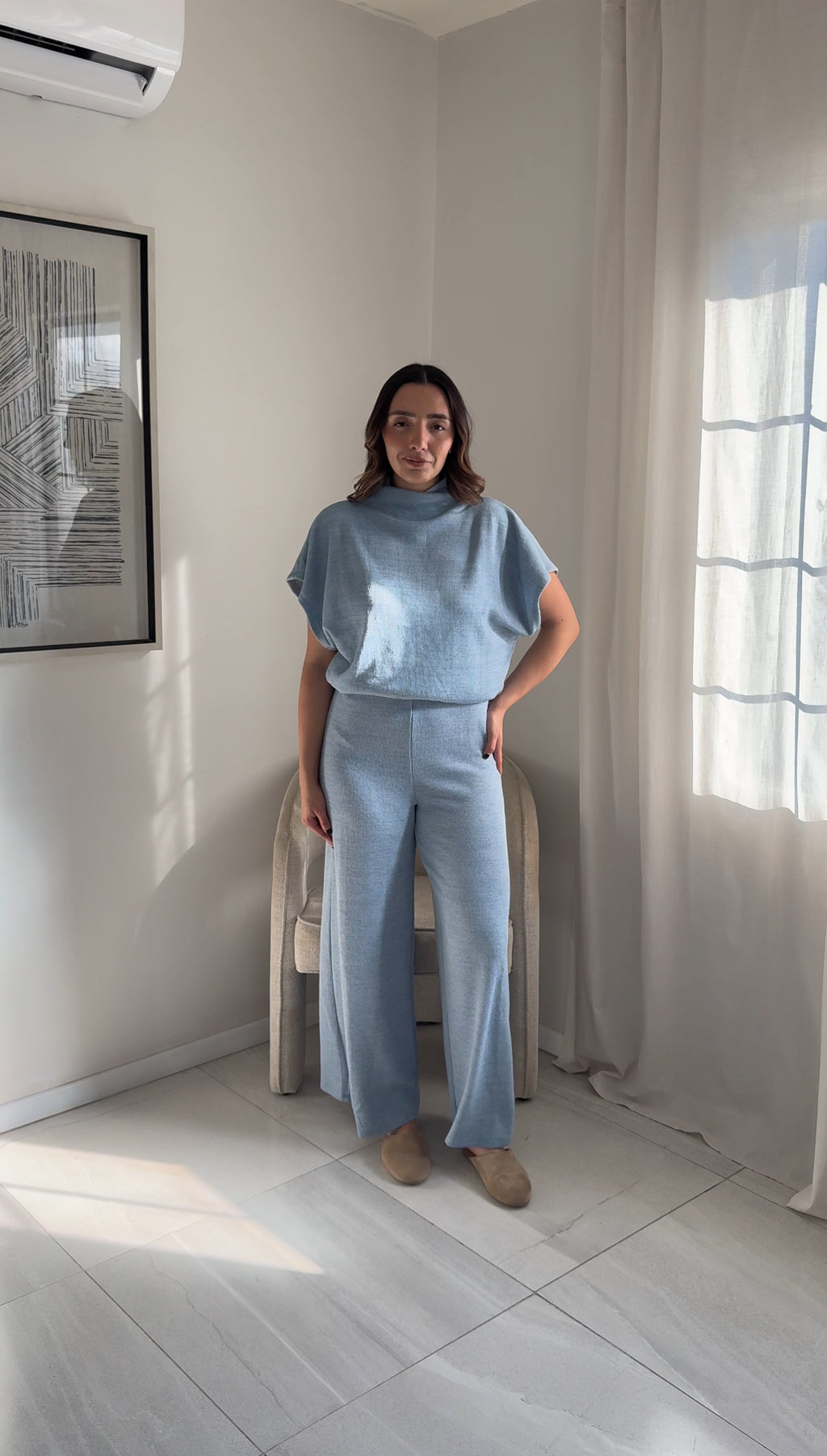 Blue Knit Co-ord Set