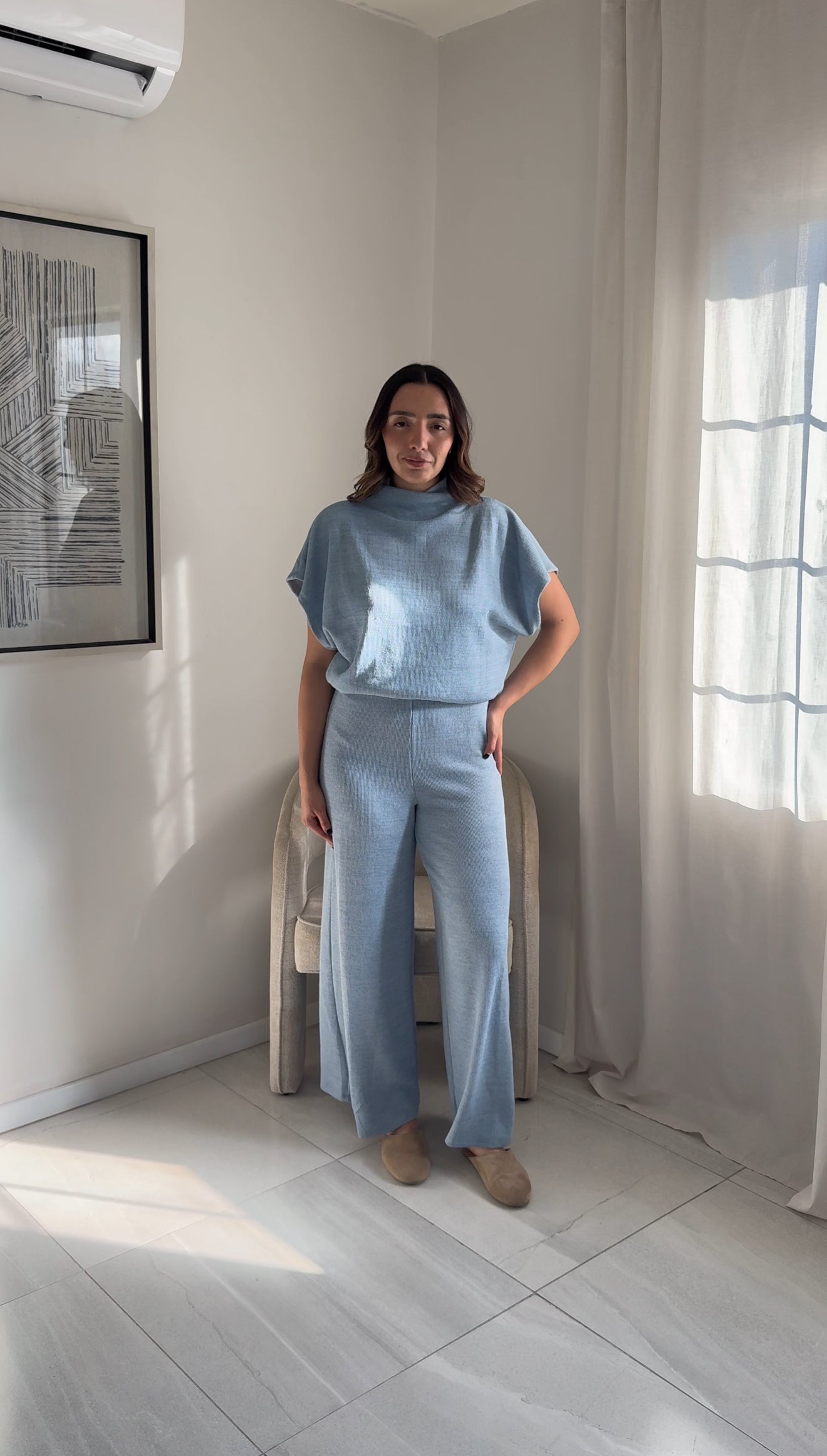 Blue Knit Co-ord Set