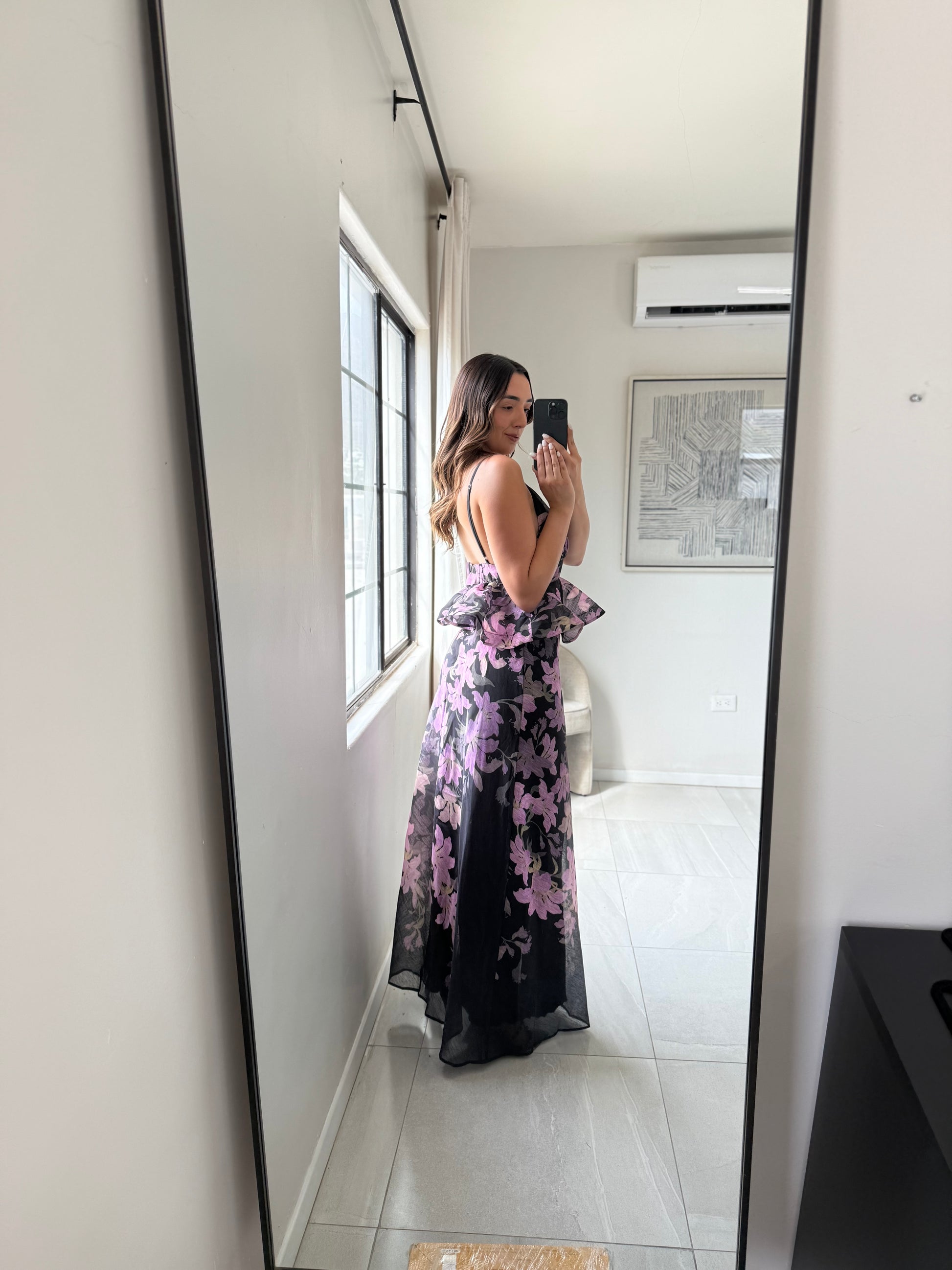 Black Lavender Maxi Dress