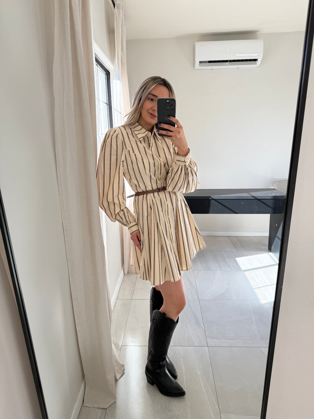 Striped Woven Mini Dress