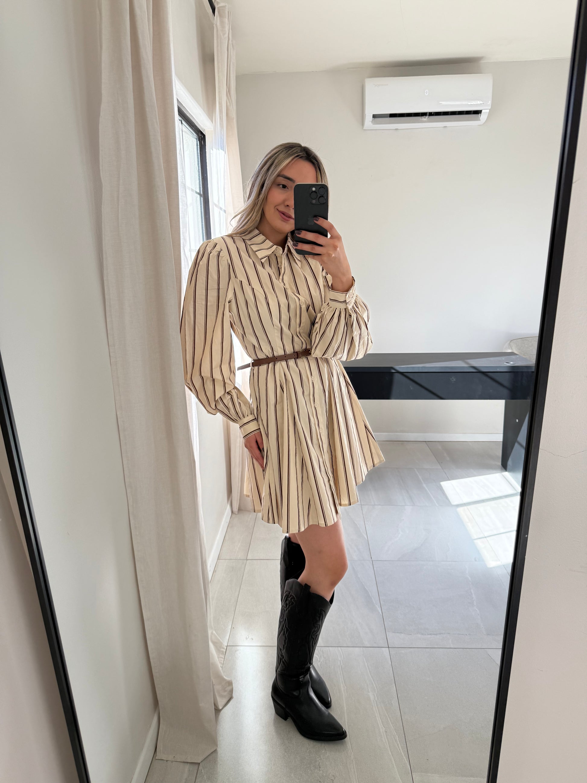 Striped Woven Mini Dress