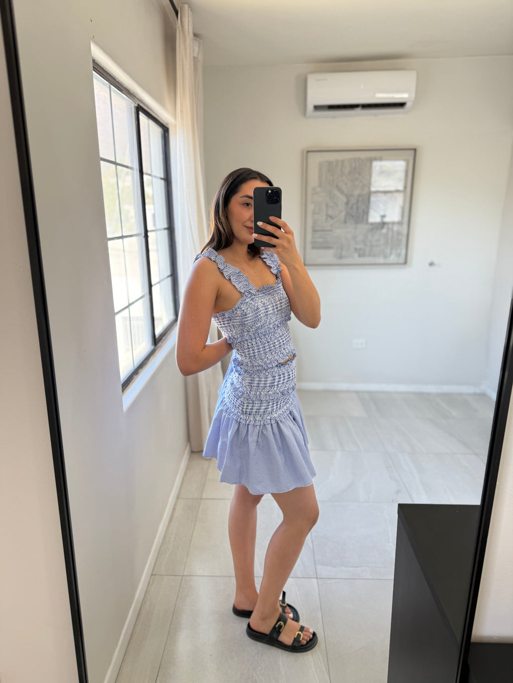 Blue Top and Skirt Set