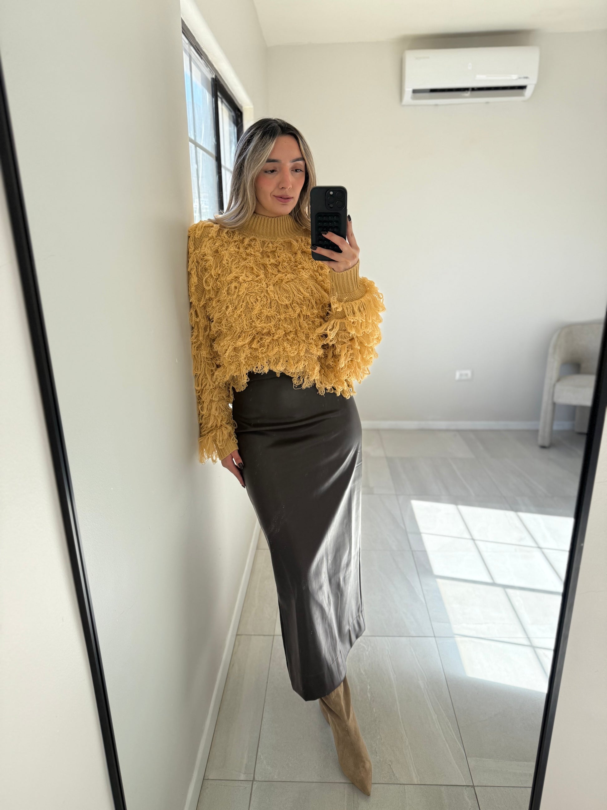 Mocha Jersey Mockneck