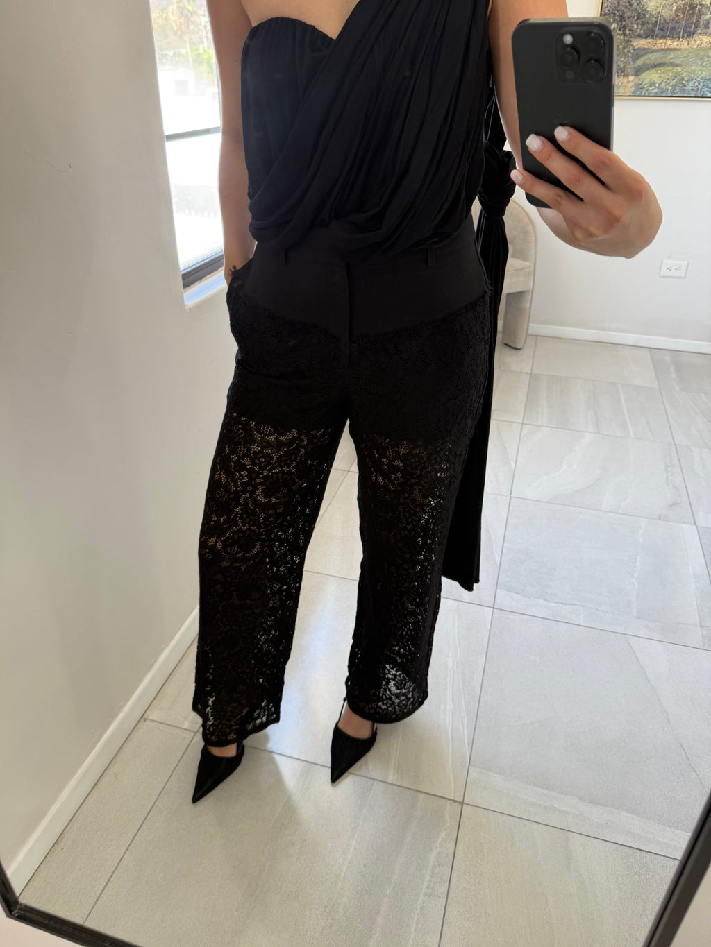 Black Scarf Tube Top