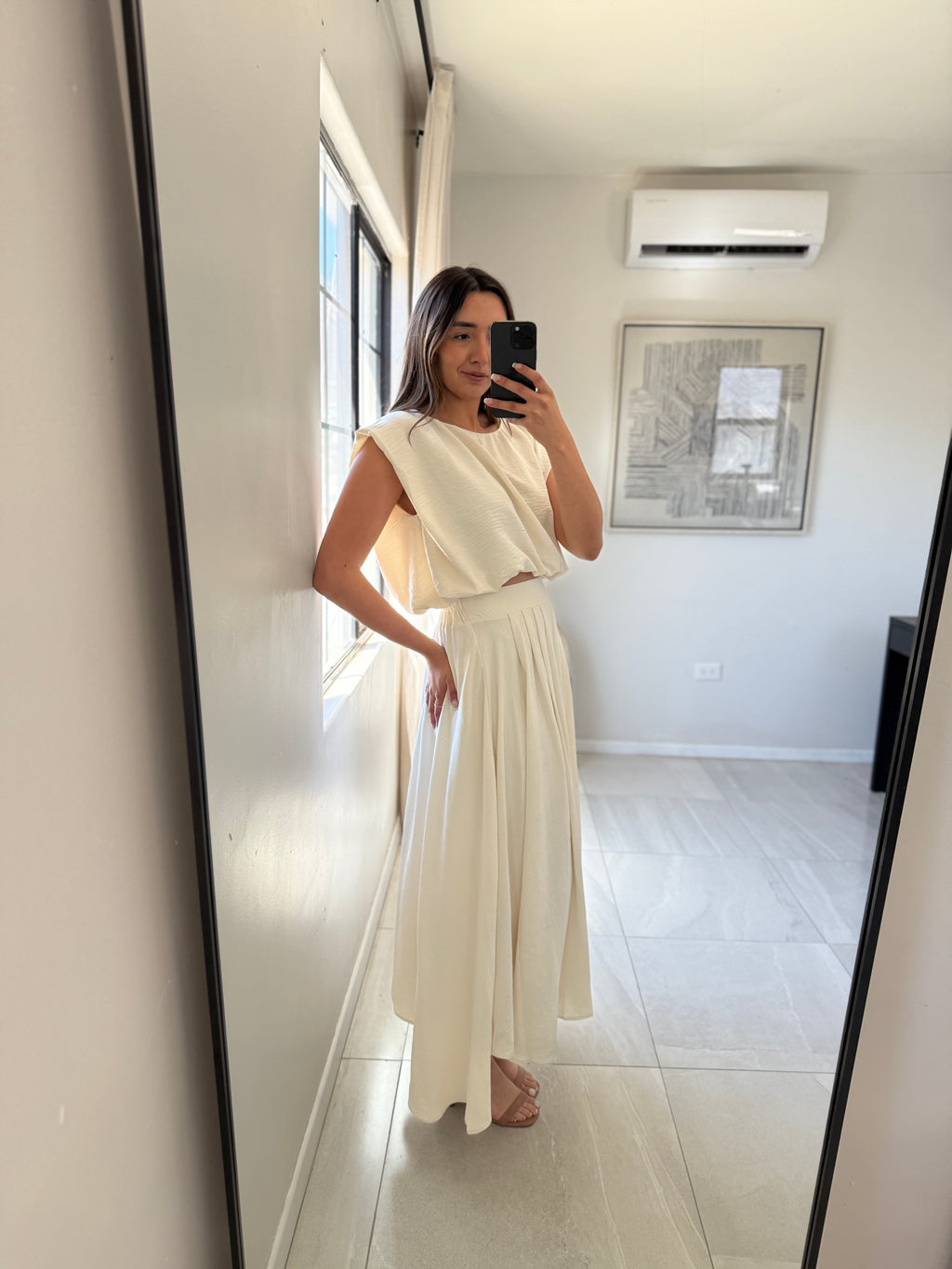 Sleeveless Ballon Cream Set
