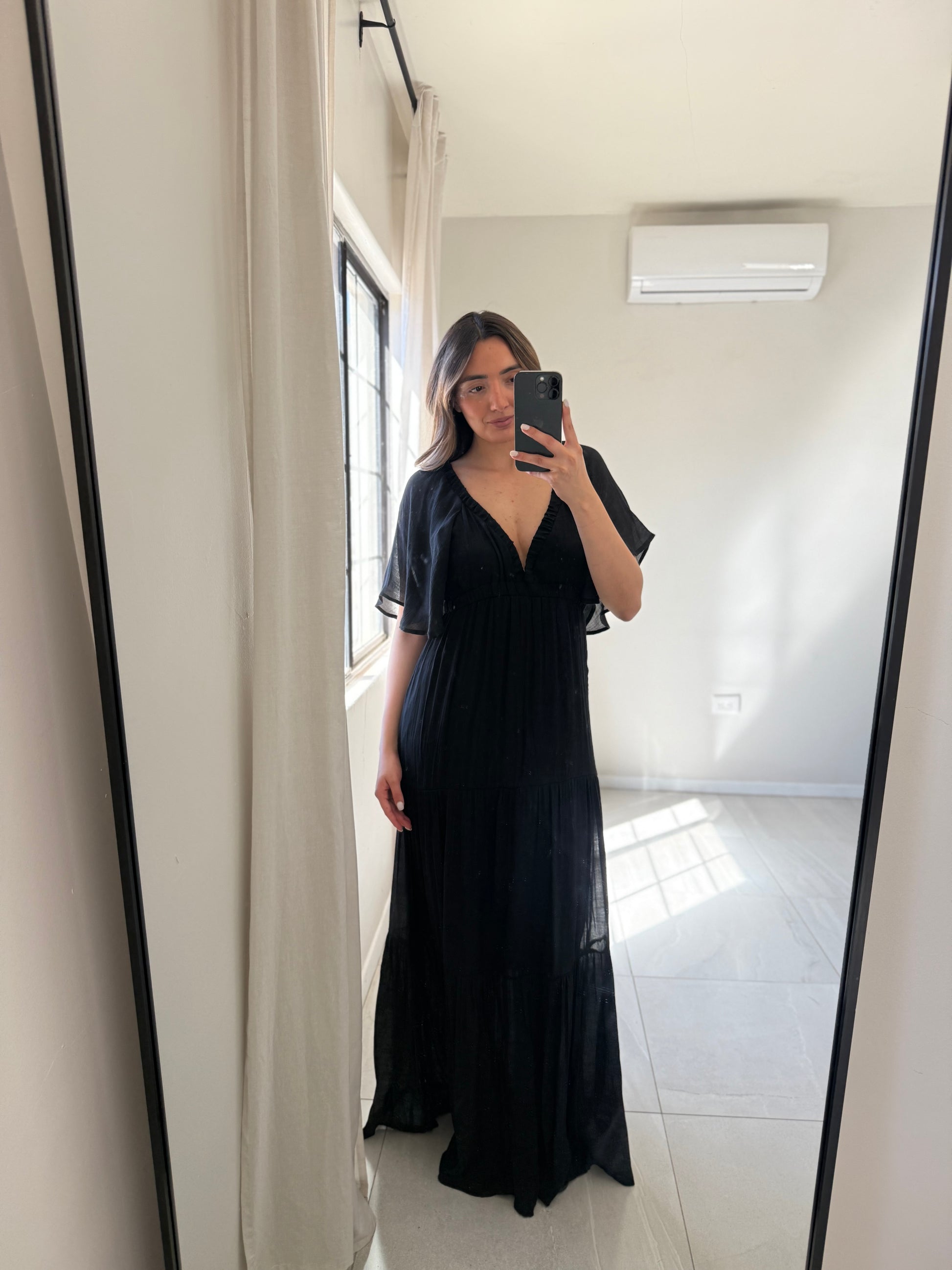 Woven Maxi Dress Black