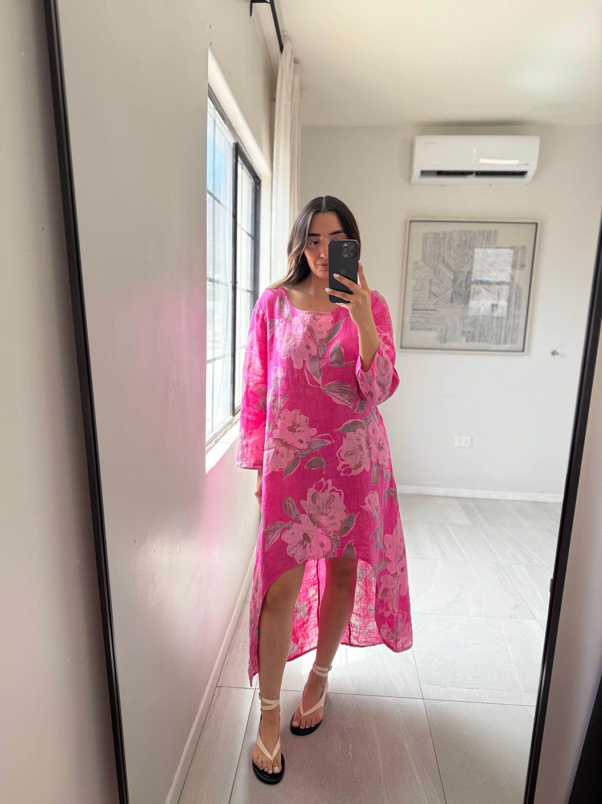 Floral Fucsia Tunic Dress