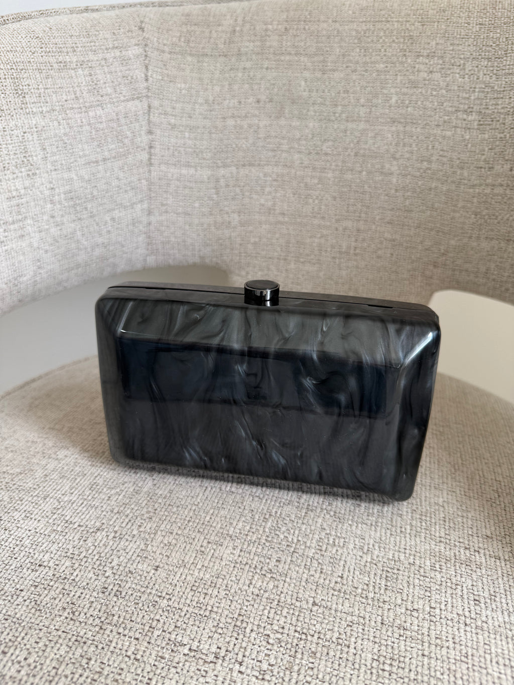 Marble Clutch Black Square