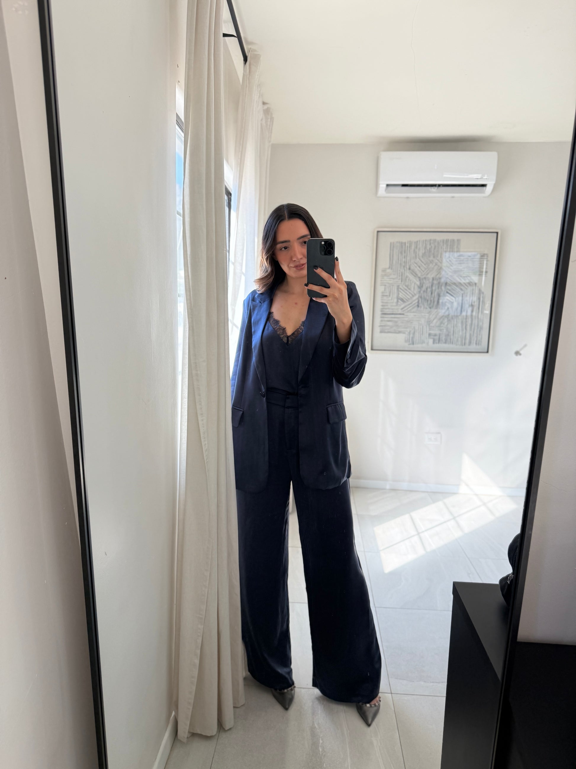 Set Satinado Azul Marino