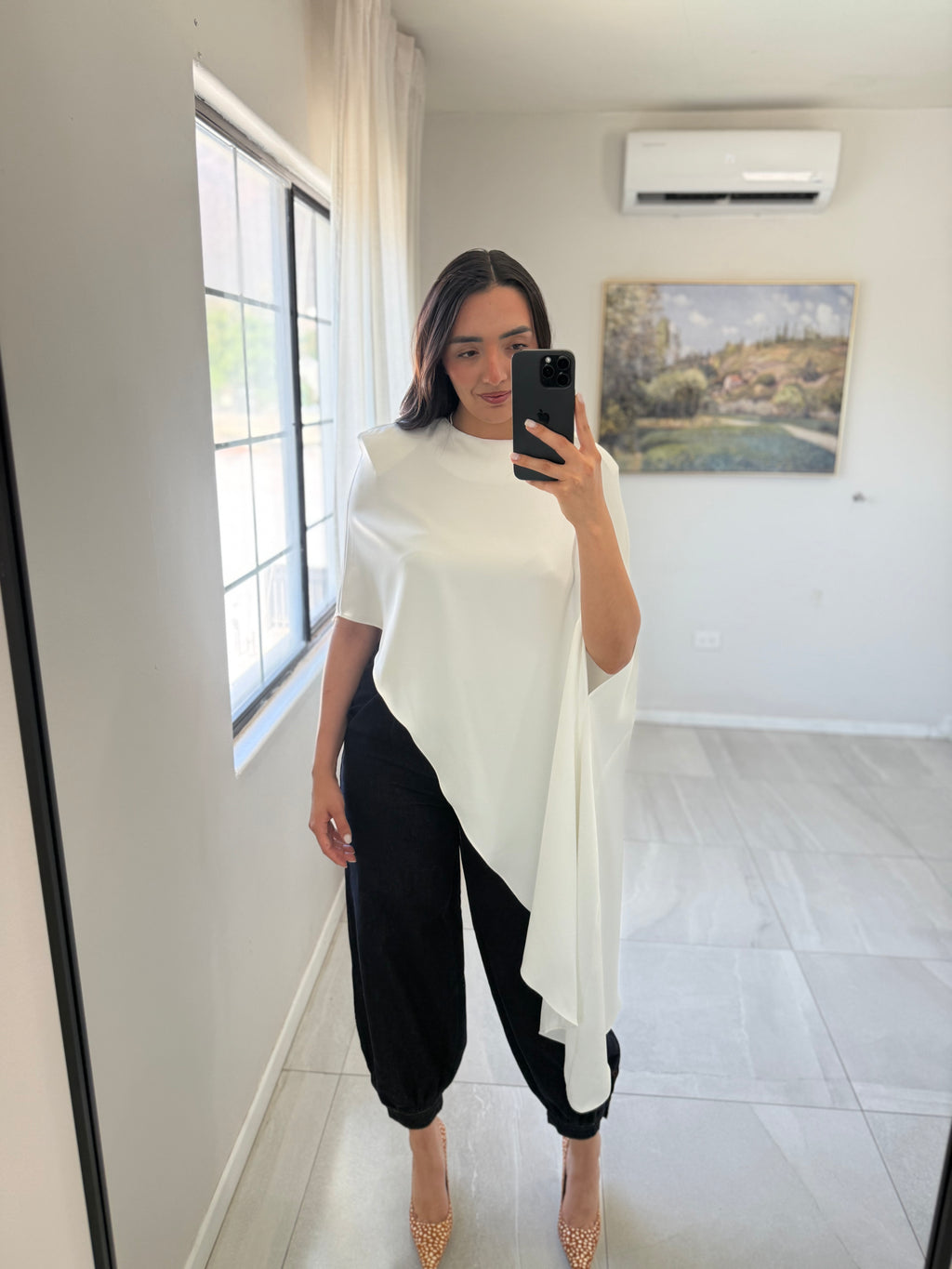 Off White Asymetrical Top