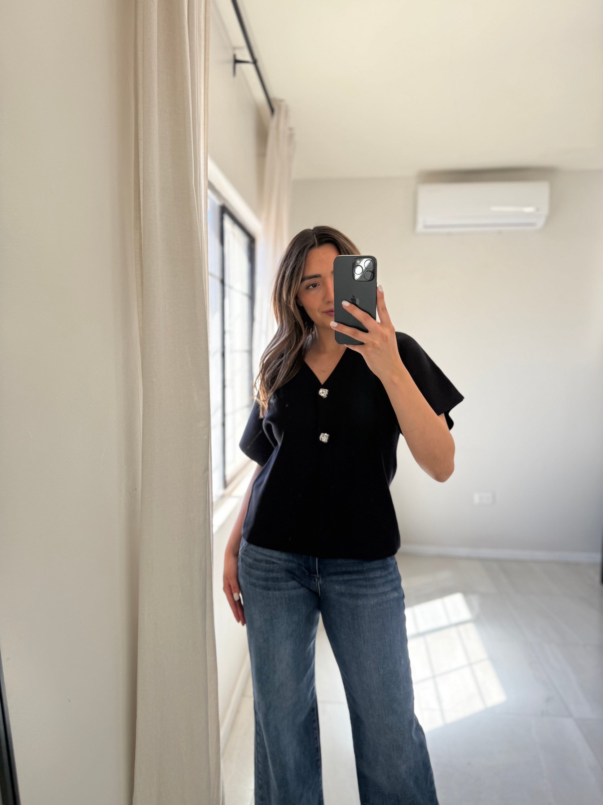 Black Short Sleeve Cardigan