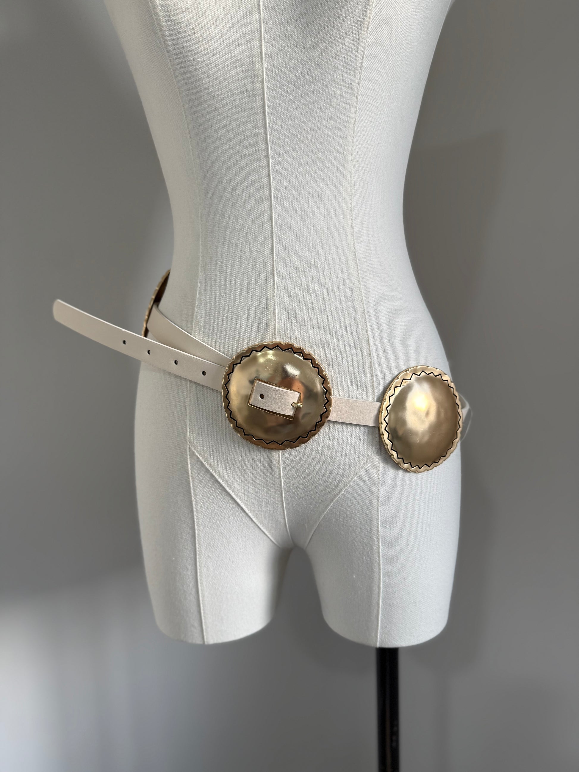 Gold Ivory Western Belt