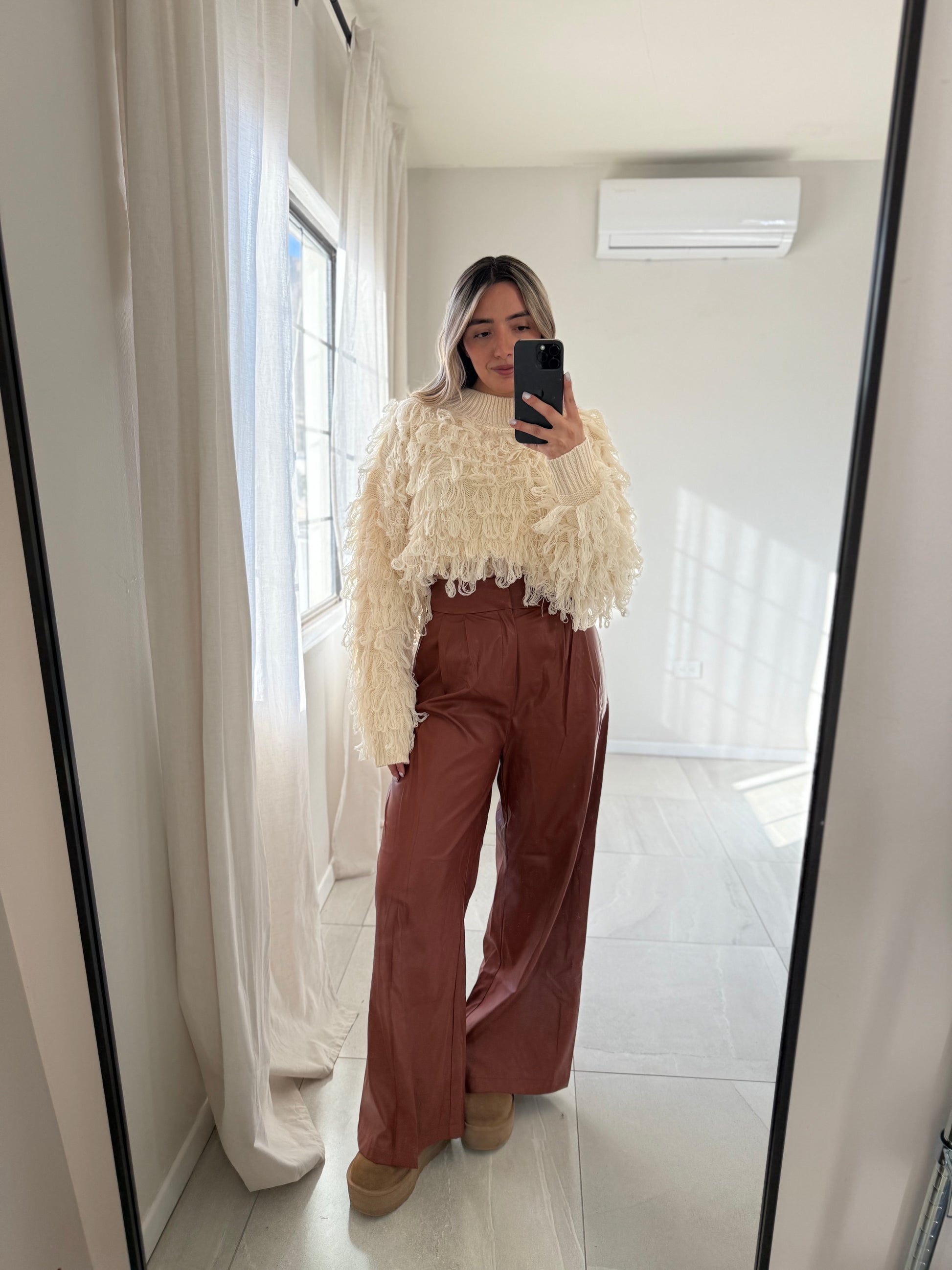 Pantalón Fluido Efecto Piel Chedron