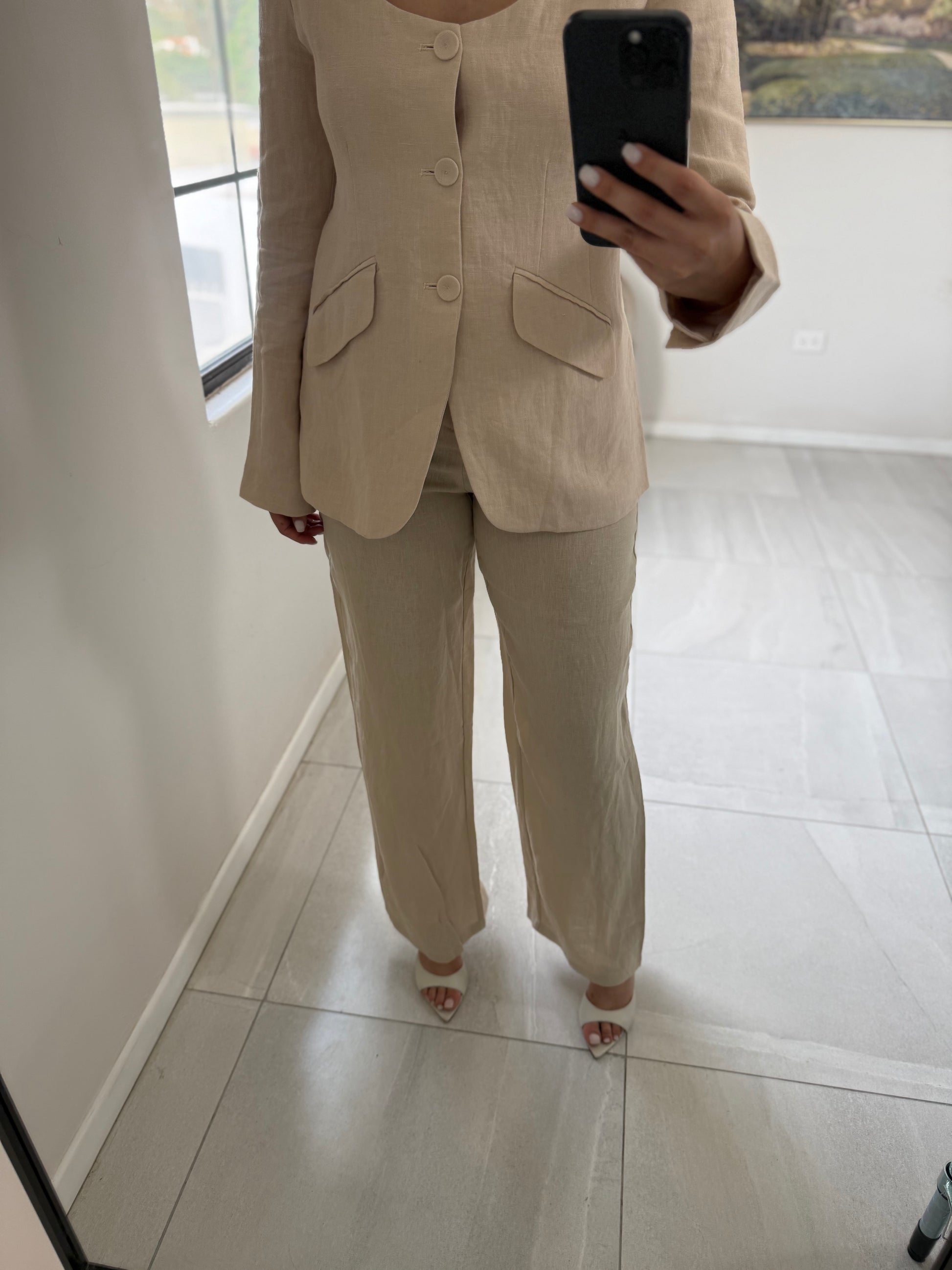 Natural Blair Linen Pants