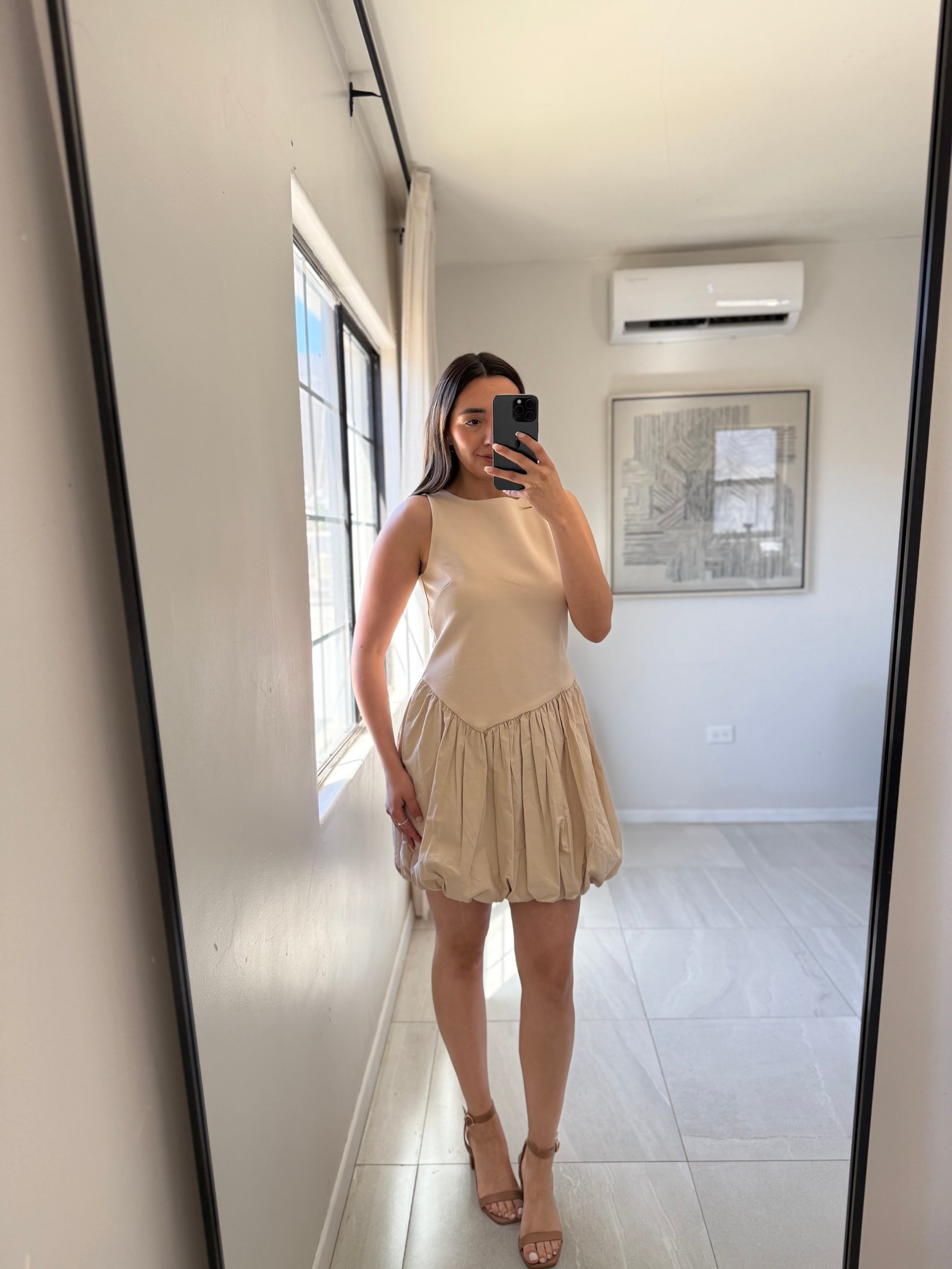 Taupe Bubble Dress