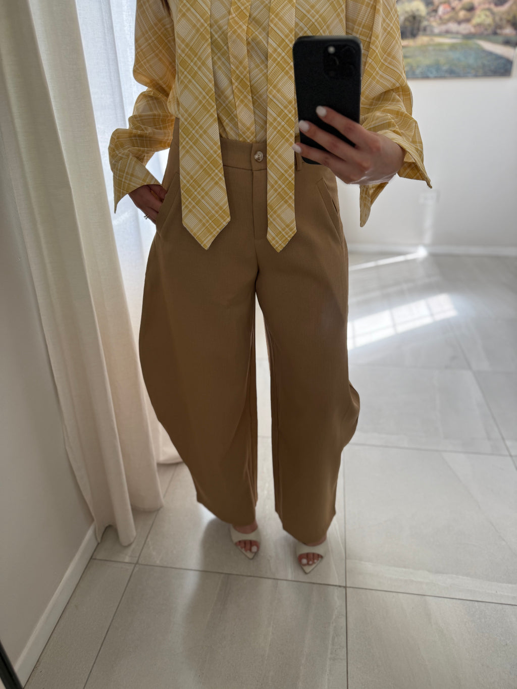 Camel Barrel Pants