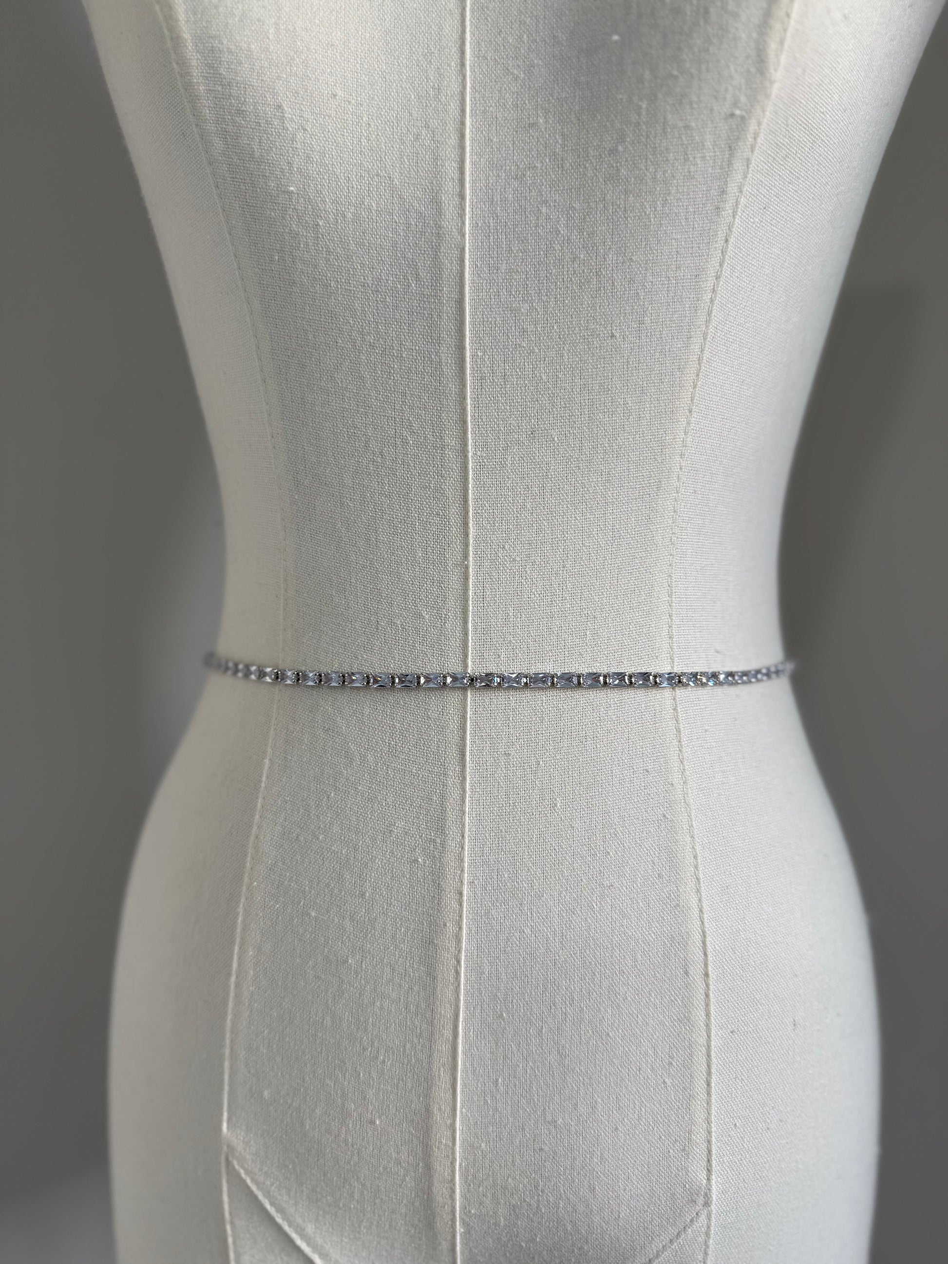 Silver Bagguette Belt