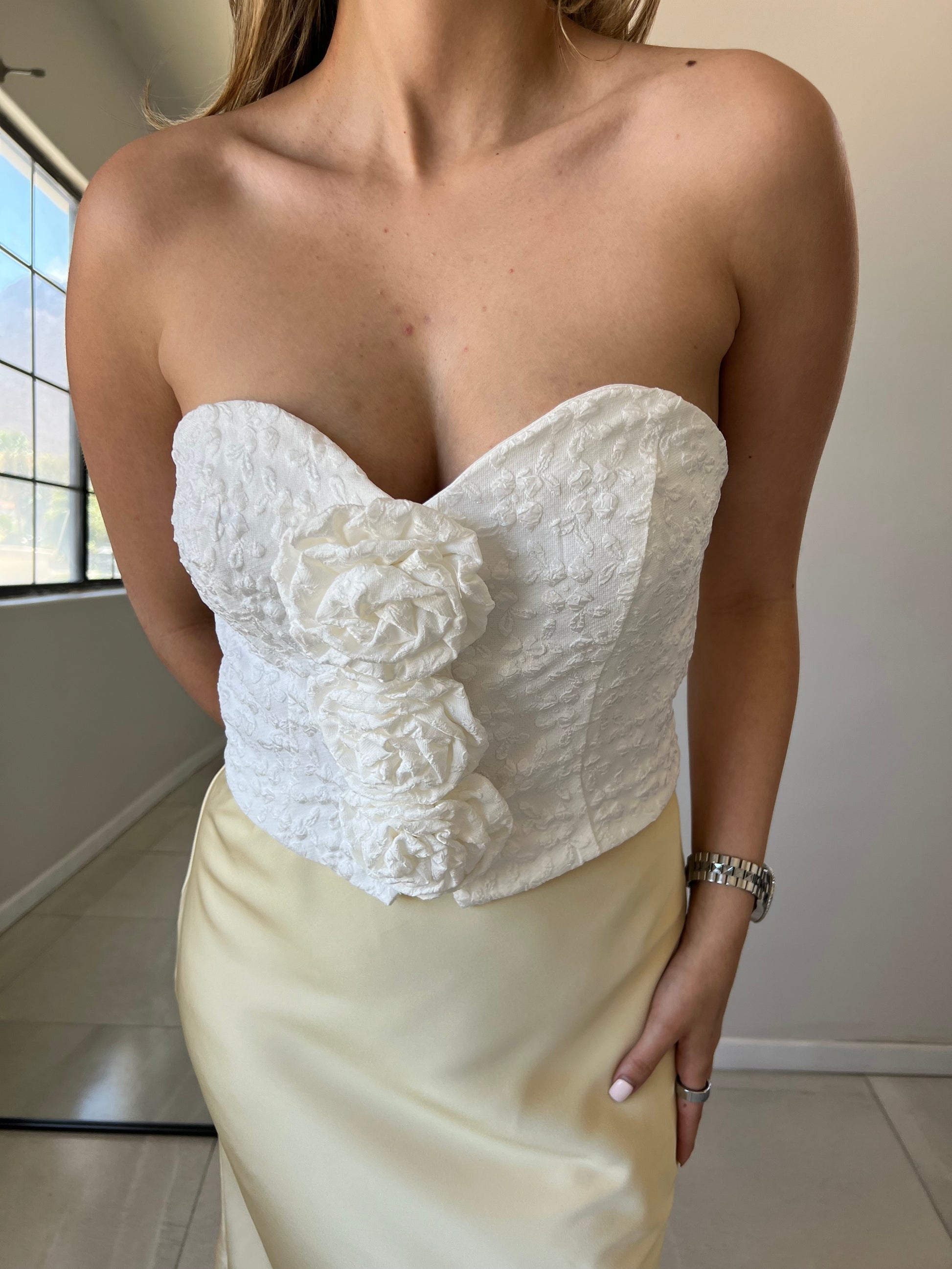 Top Strapless Blanco