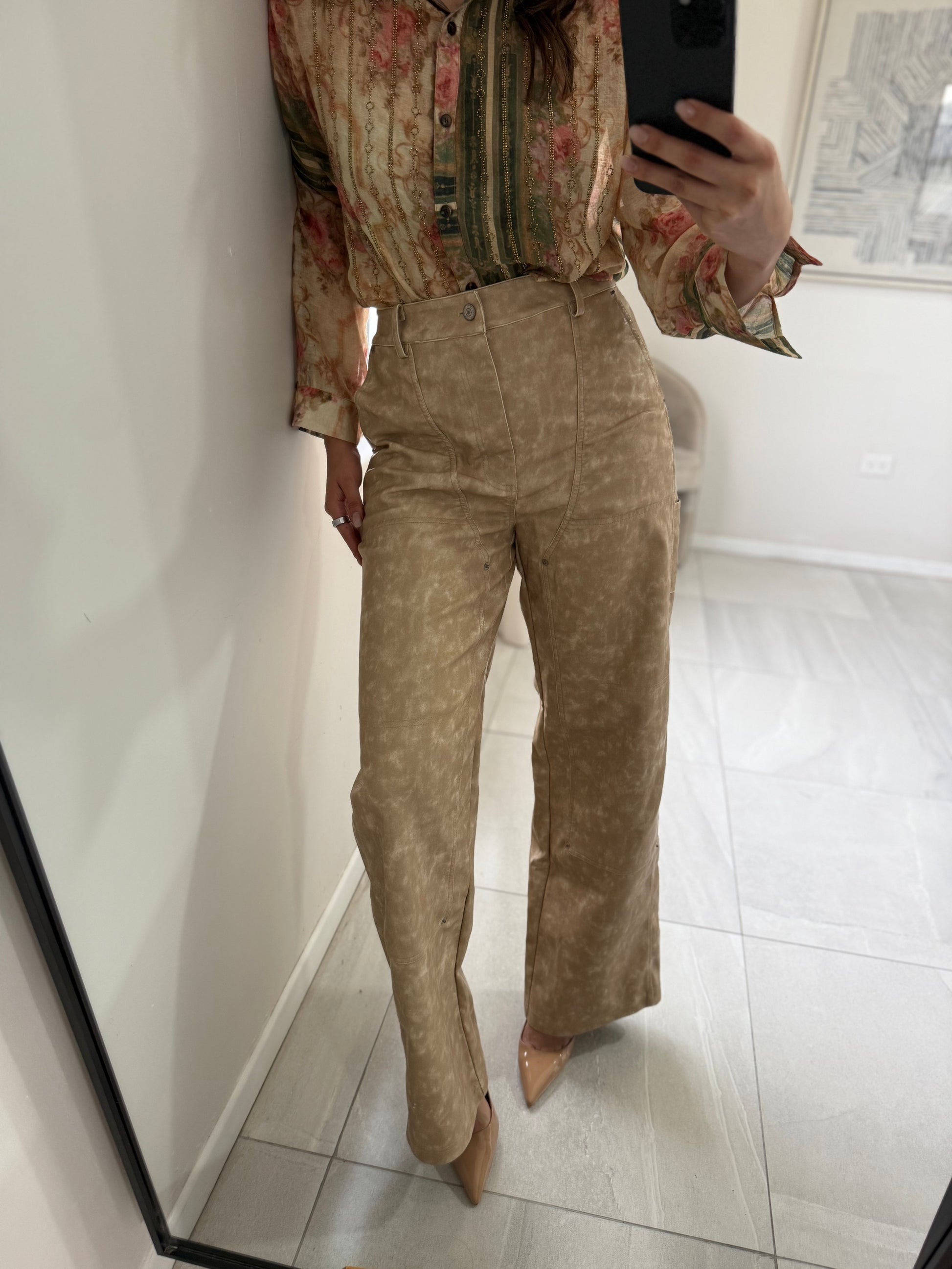 Leather Carpenter Pant