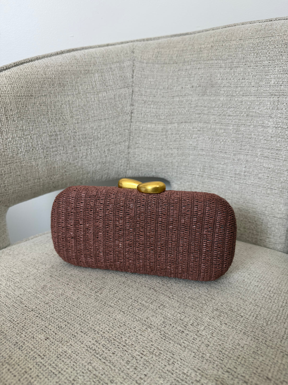 Nala Straw Clutch Brown