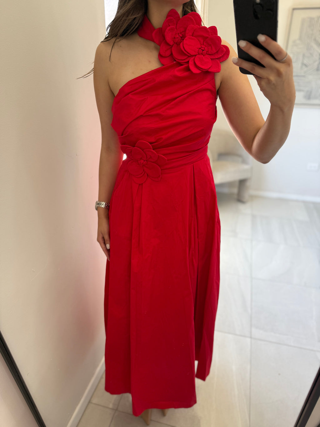 Red Flowers Chic Dress