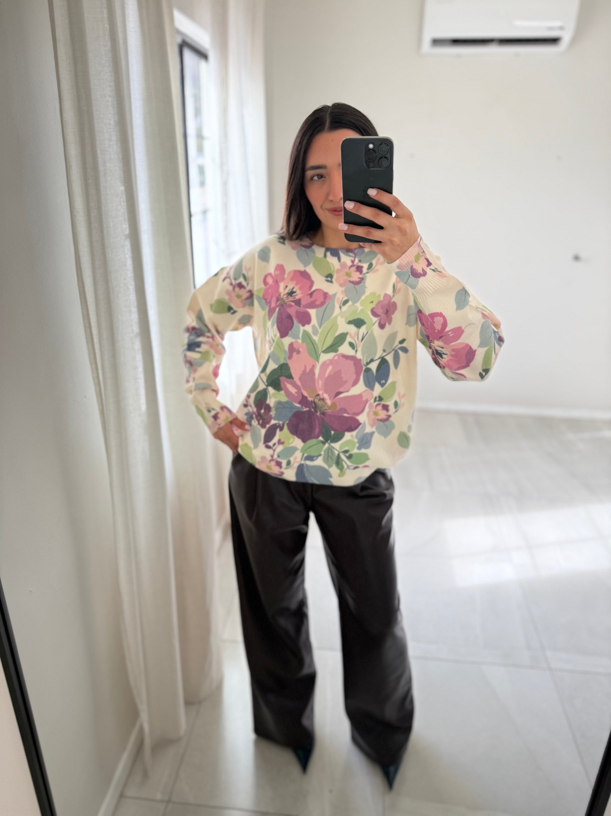 Floral Crewneck Lilac