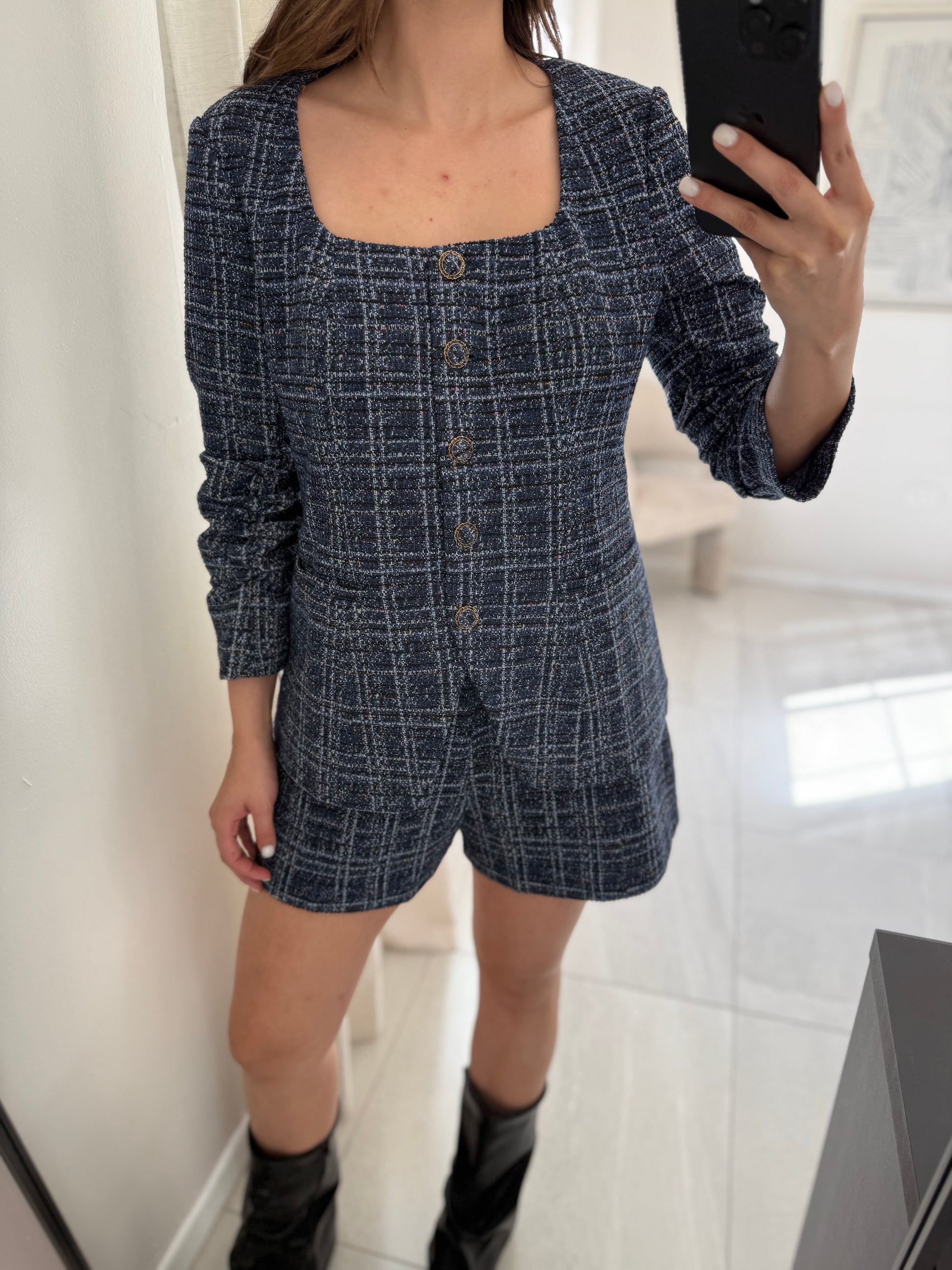 Short Set Tweed Navy