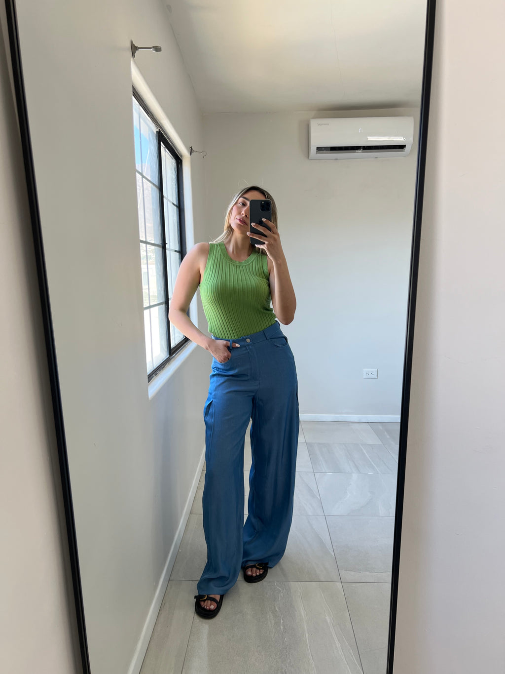 Pantalón Wide Leg Azul