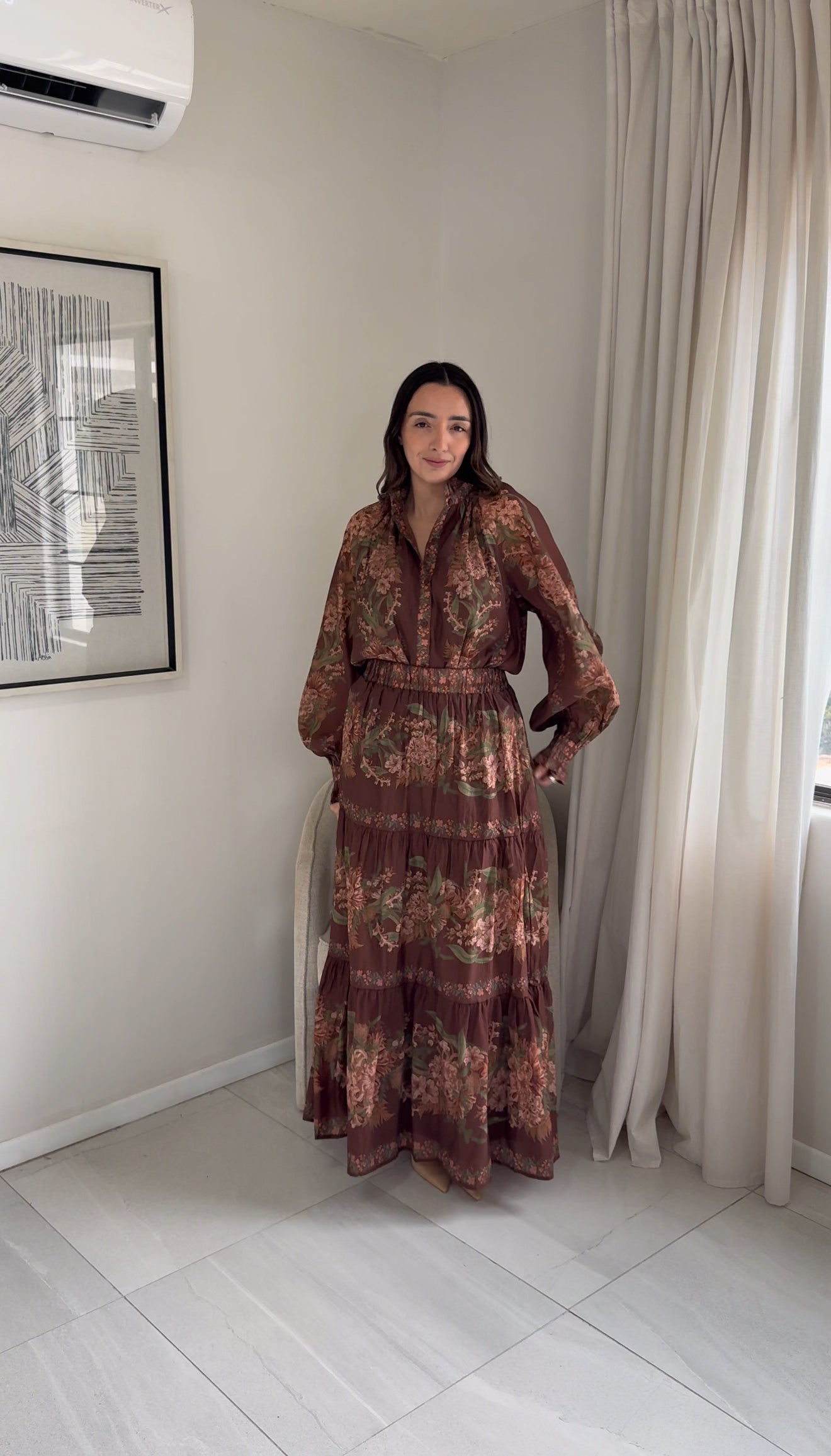 Printed Maxi Set Brown