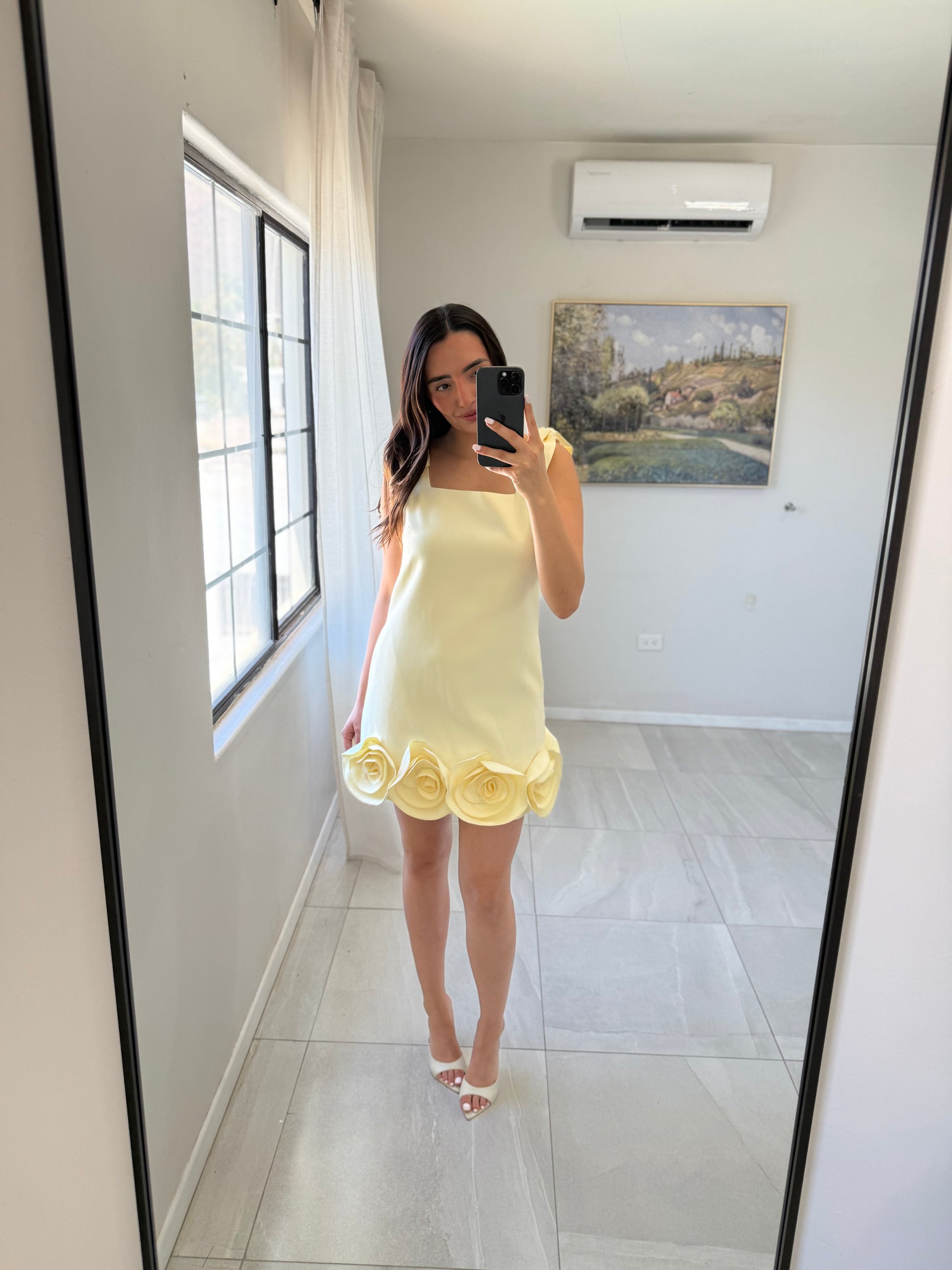 Yellow Flower Mini Dress