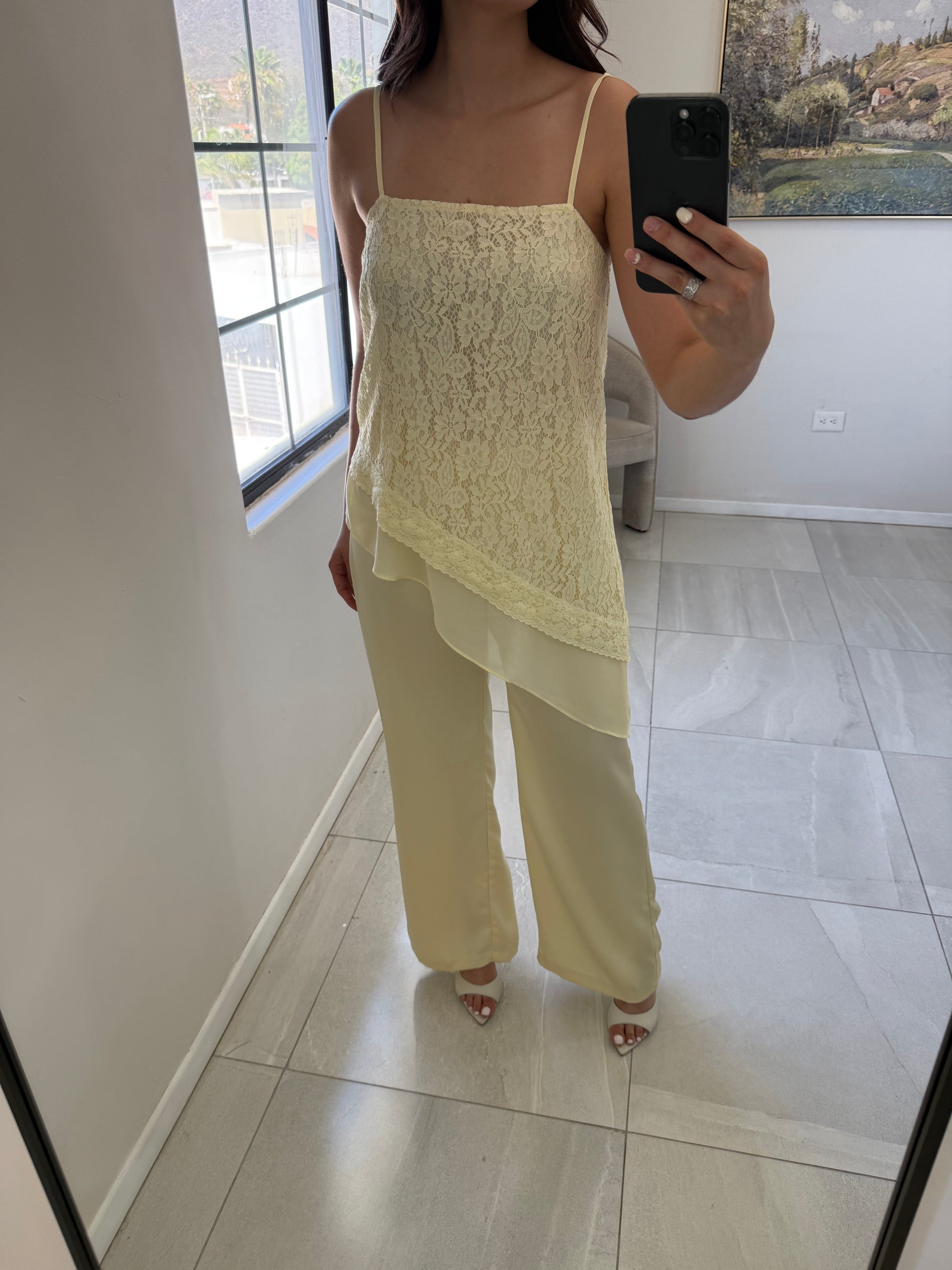 Butter Satin Lace Set