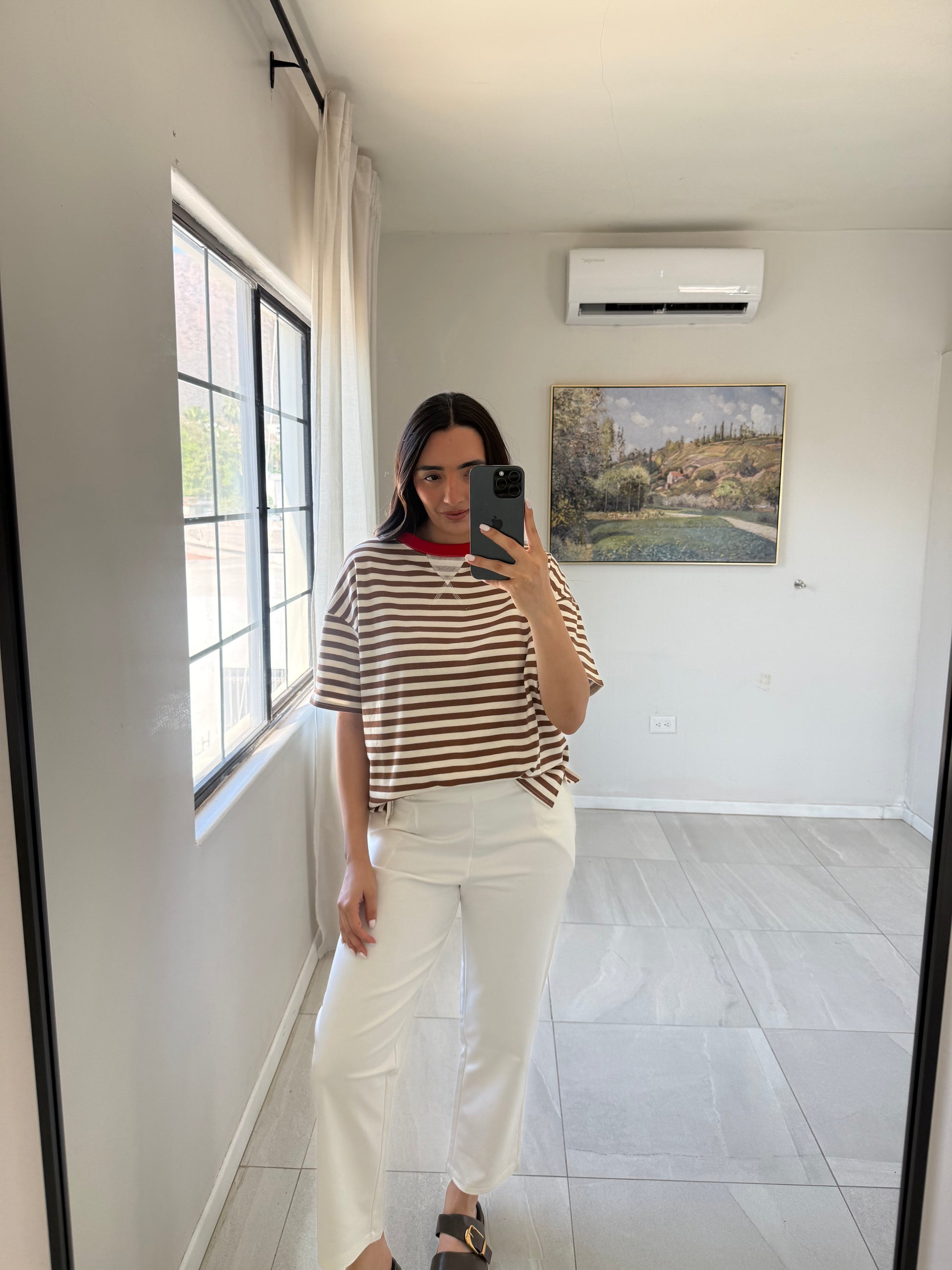 Brown Multi Stripe Knit Tshirt