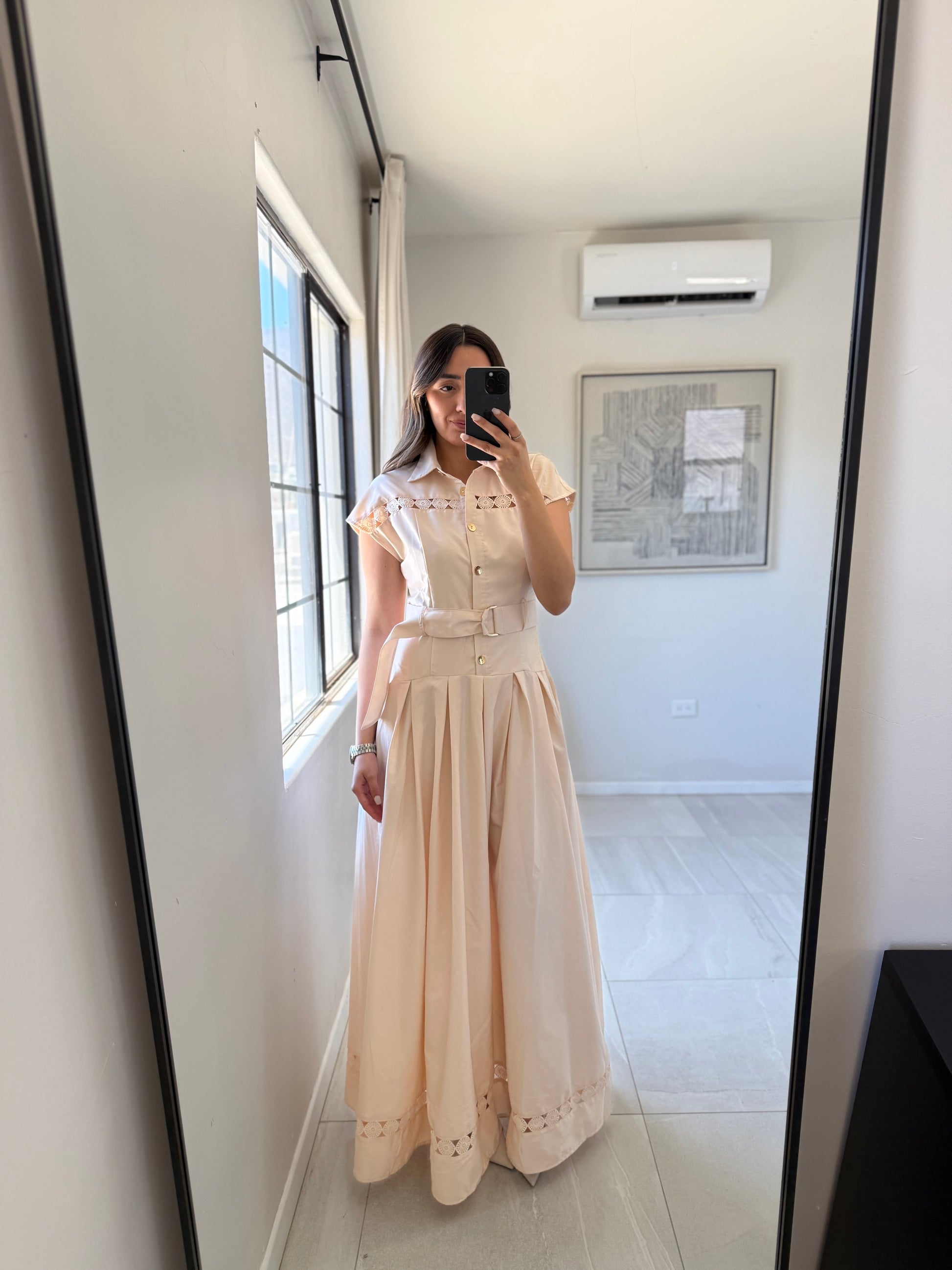 Beige Chic Maxi Dress
