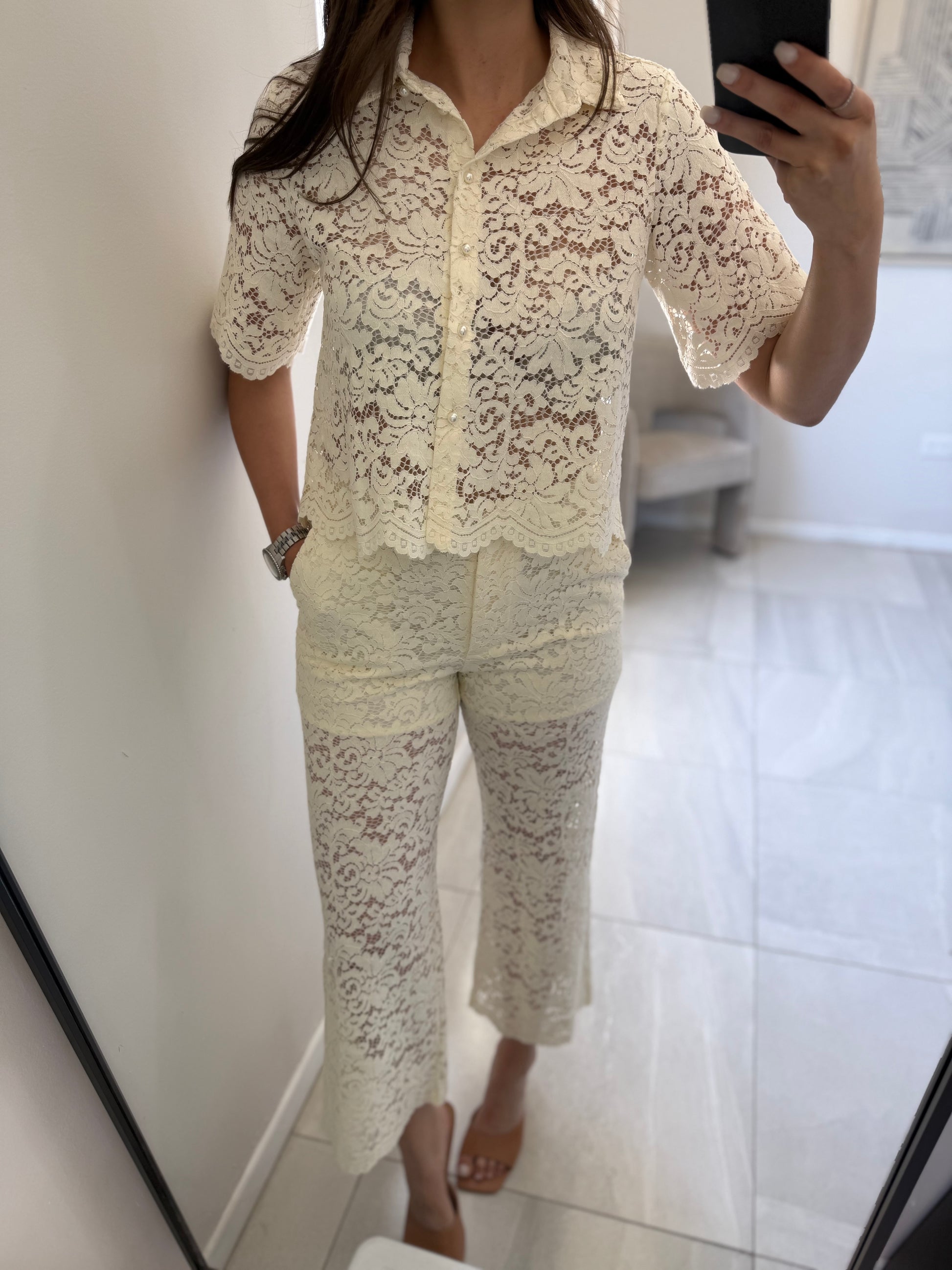 Beige Lace Set