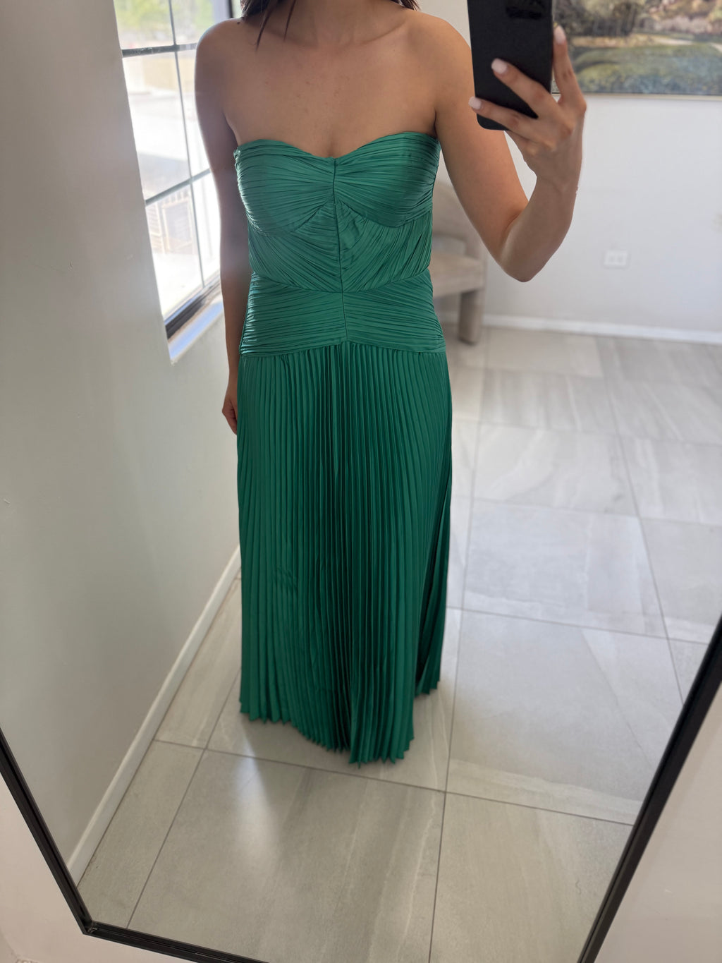 Maxi Drapped Kelly Green Dress