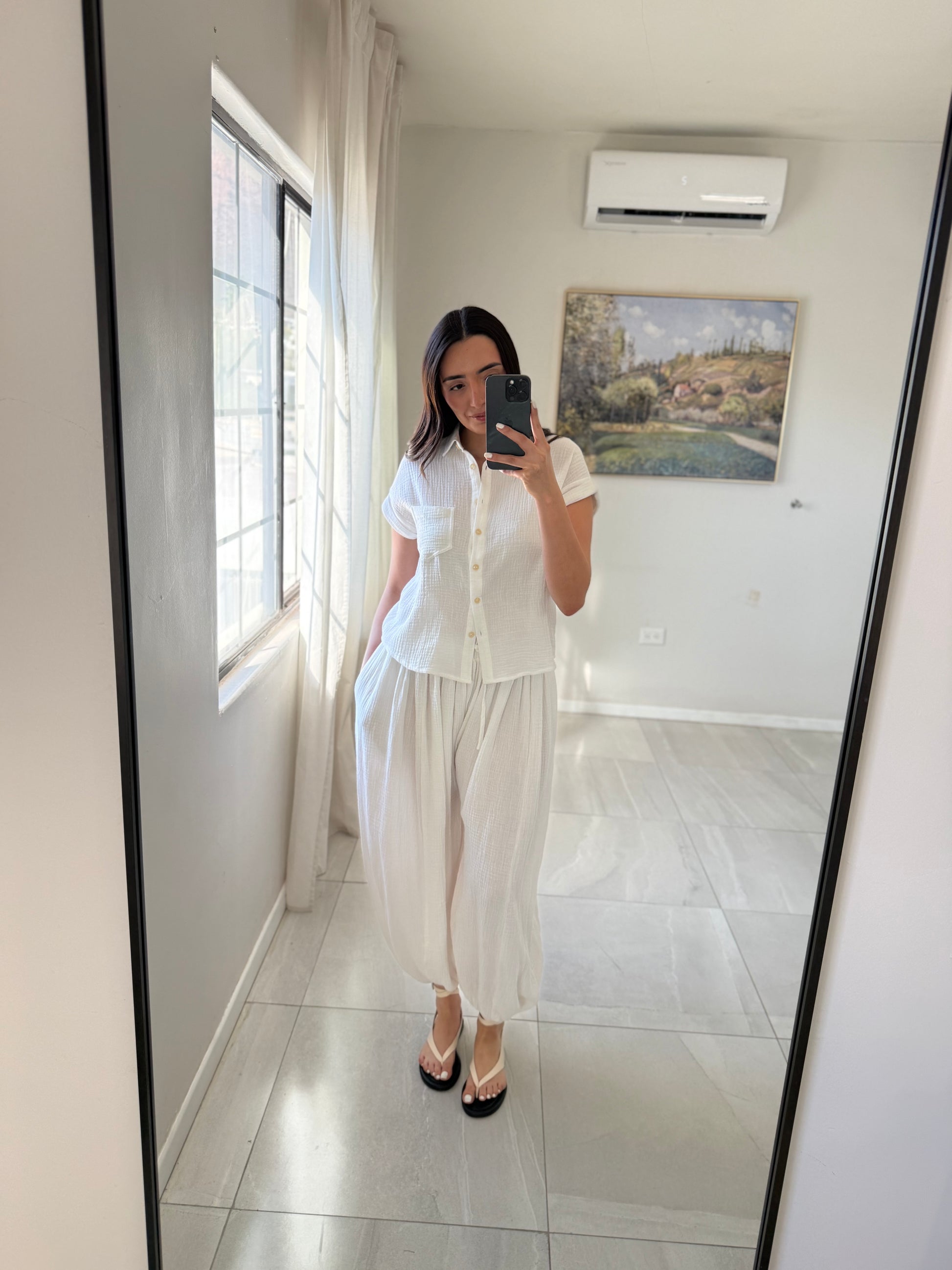 Off White Cotton Fluid Set