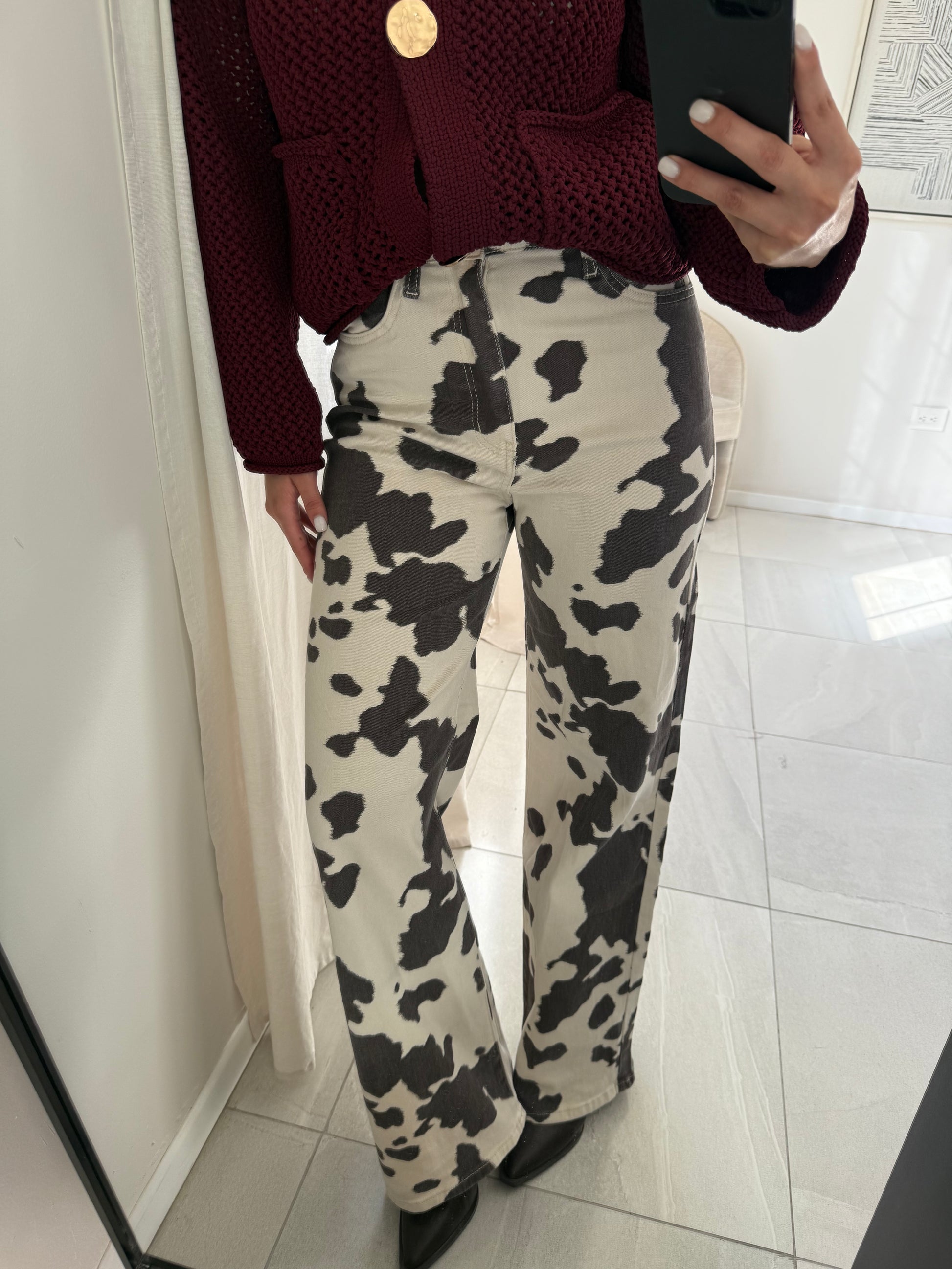 Cow Print Jeans